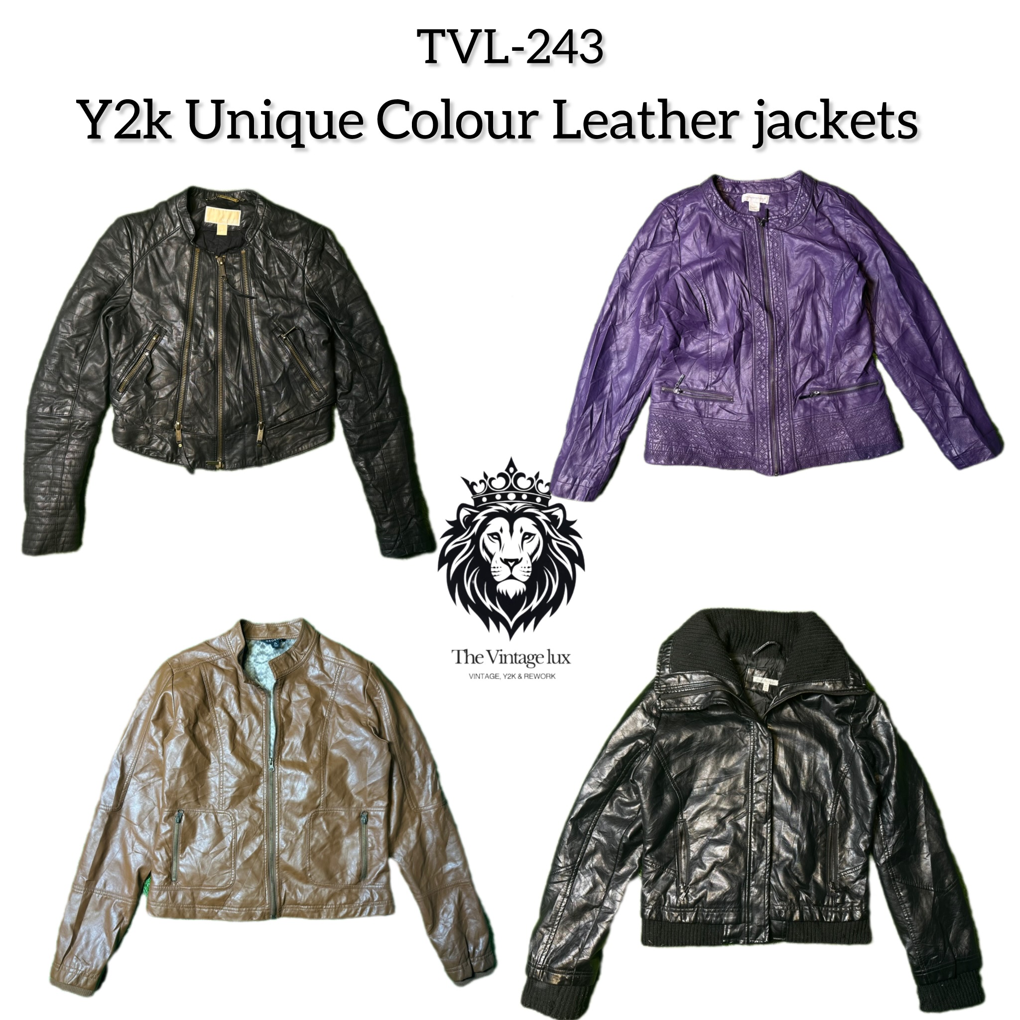 Y2Kユニークカラー革ジャケット（TVL-243）