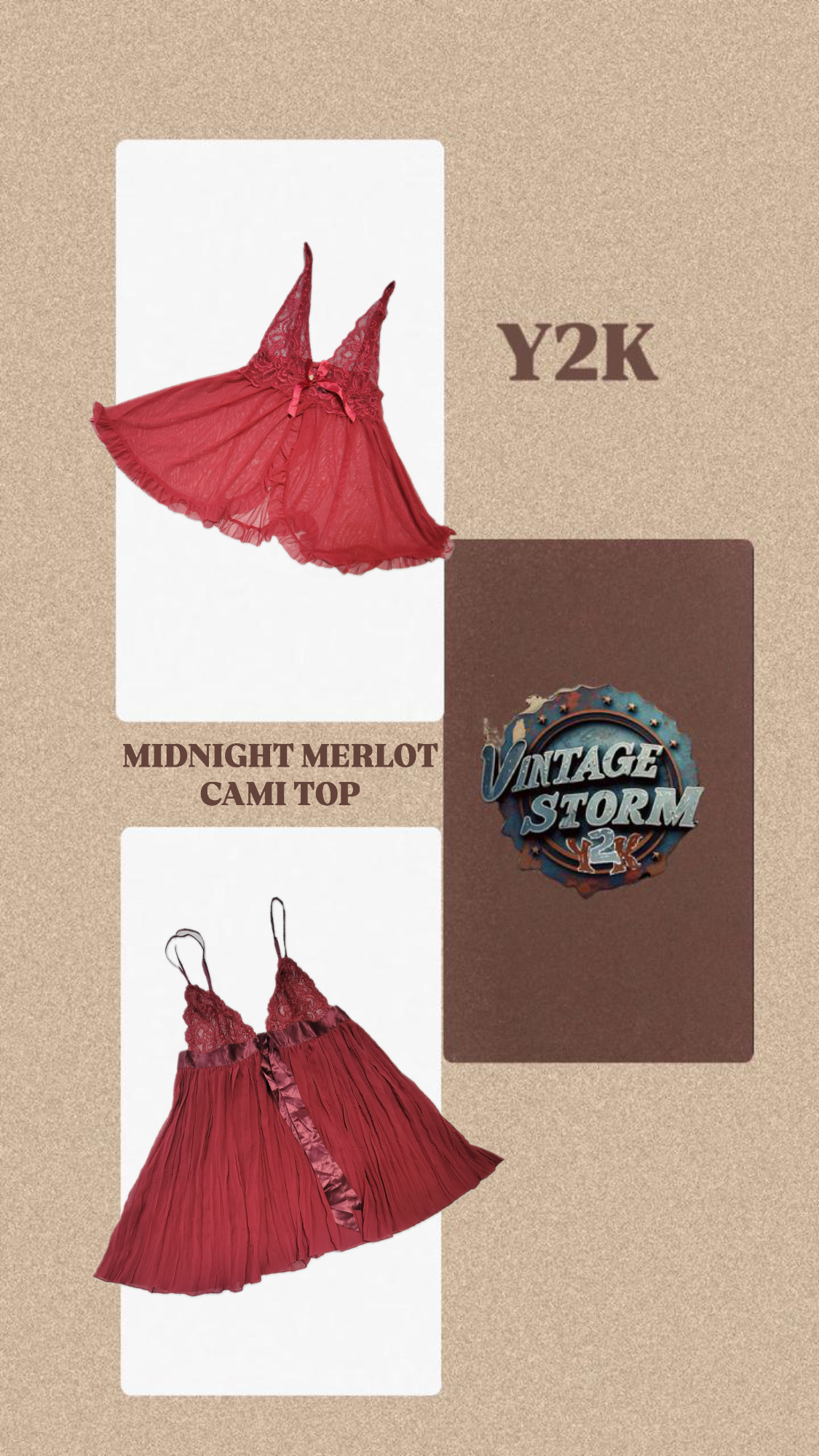 Y2K Midnight Merlot Cami Tops