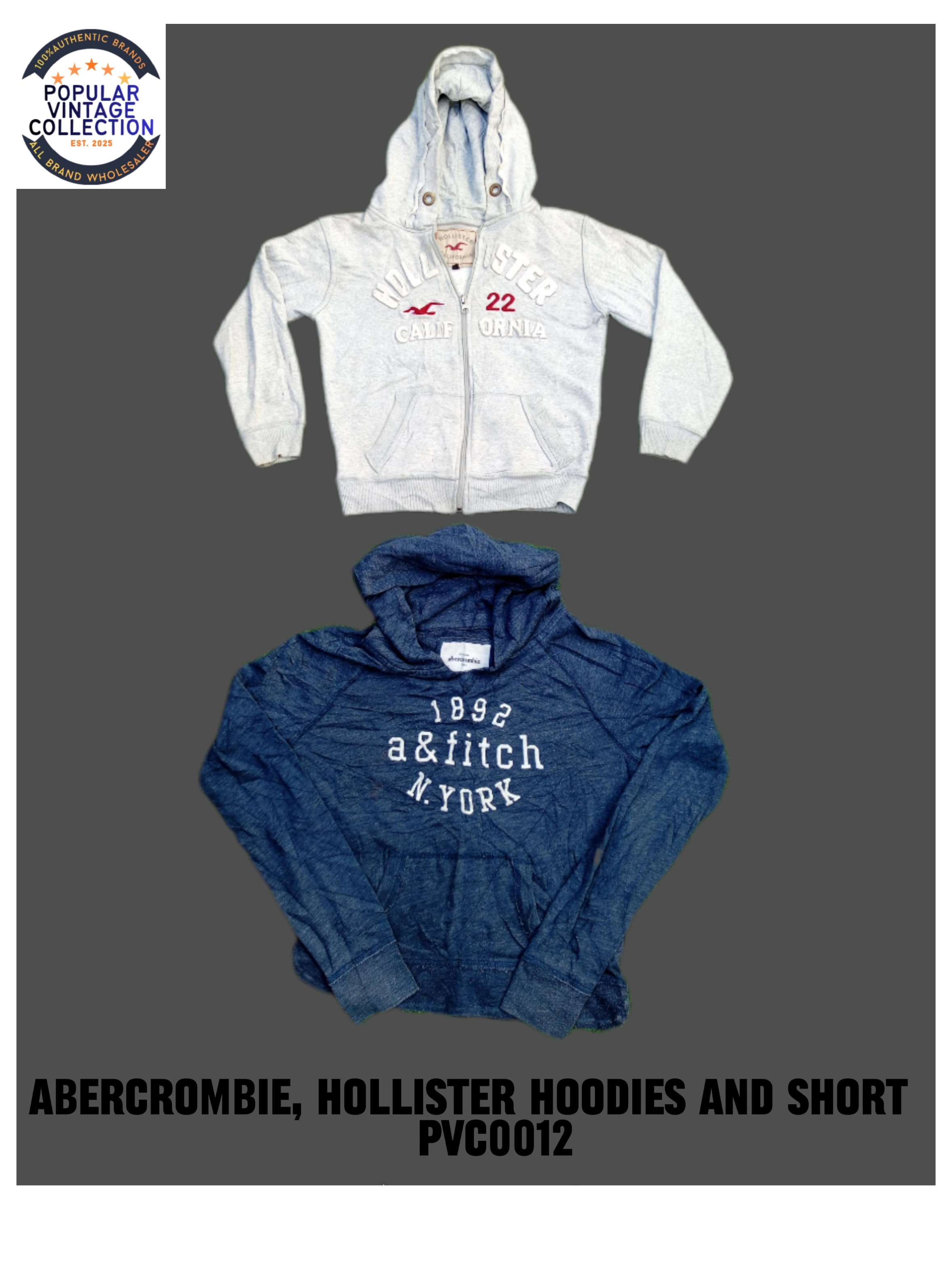 abercrombie、Hollister フーディーとショート PVC0012