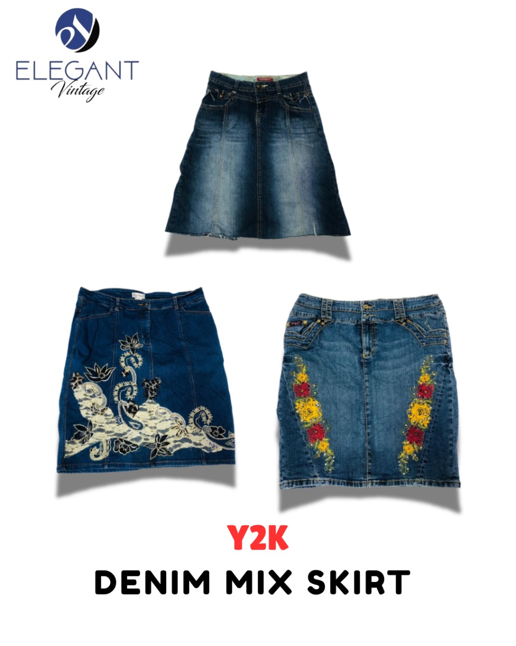Y2K Denim Mix Skirts - EV1709