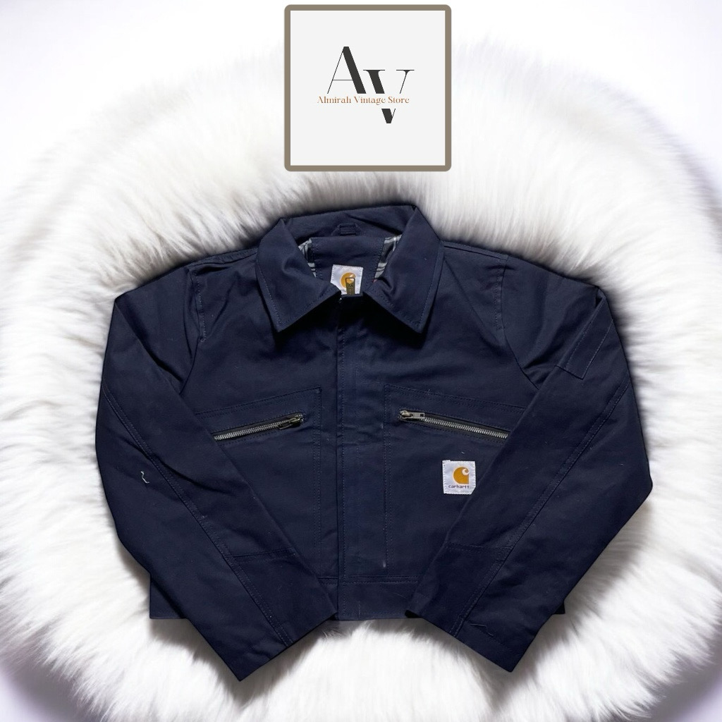 Carhartt rework style blue cropped jacketz