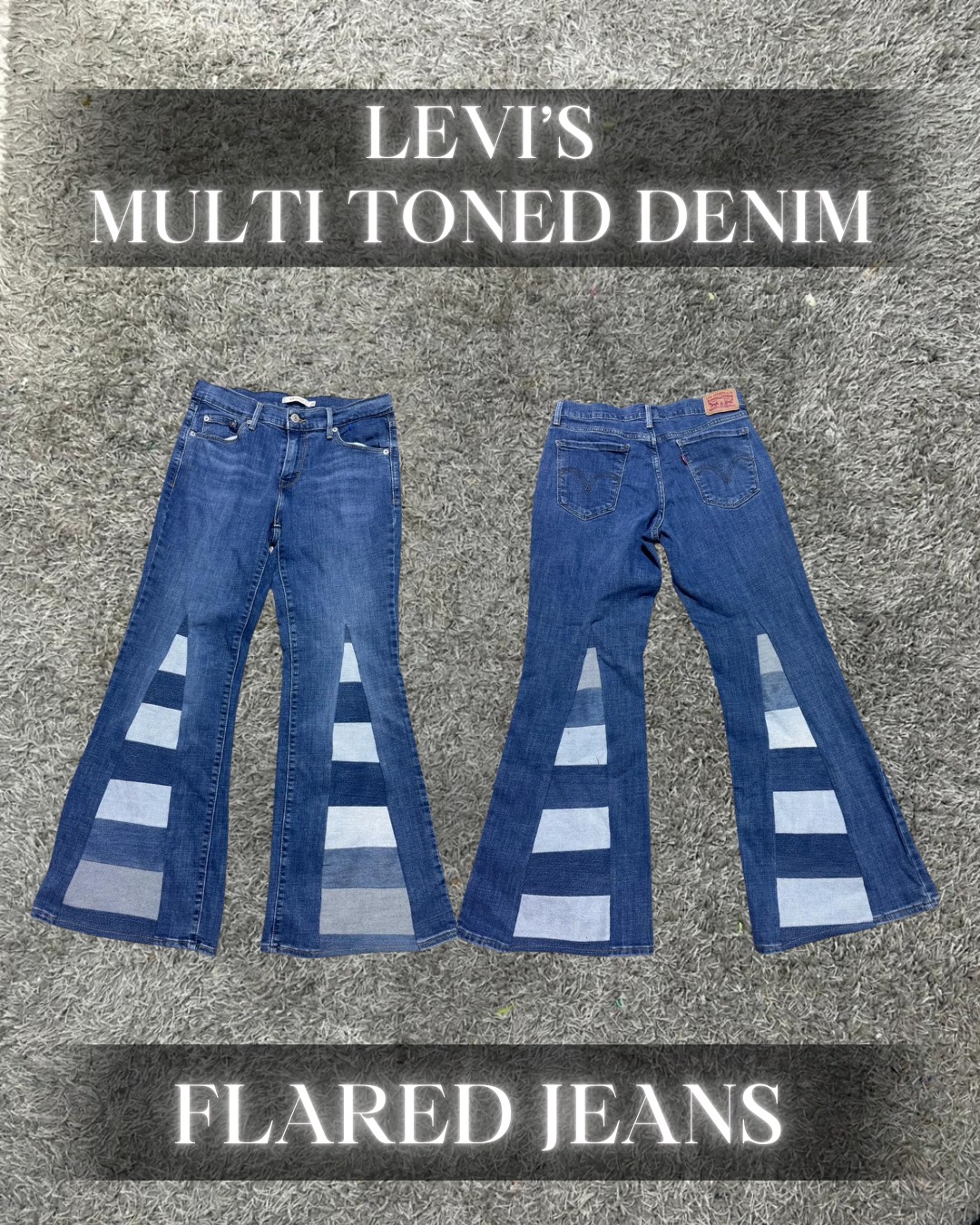 Upcycled Levi’s Multi-Toned Denim Flared Jeans