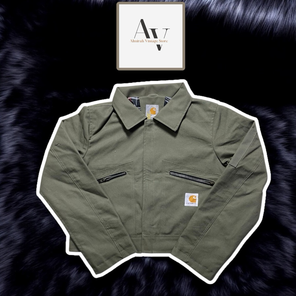 Carhartt rework style green cropped jacket