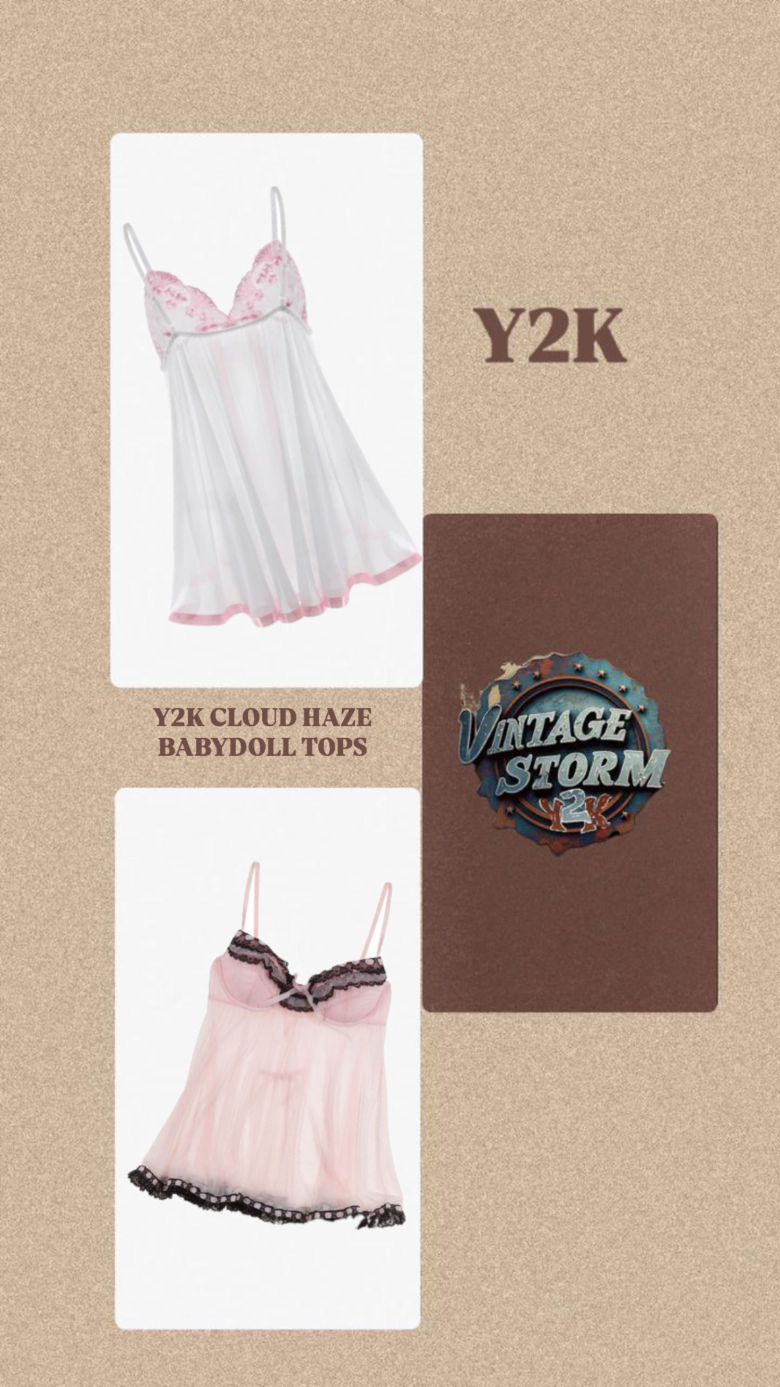 Y2K Cloud Haze Babydoll Tops