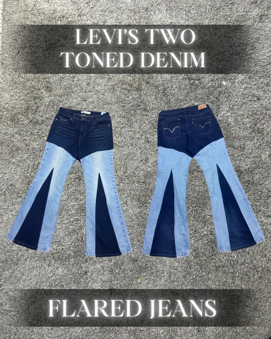 Upcycled Levi’s Two Toned Denim Flared Jeans