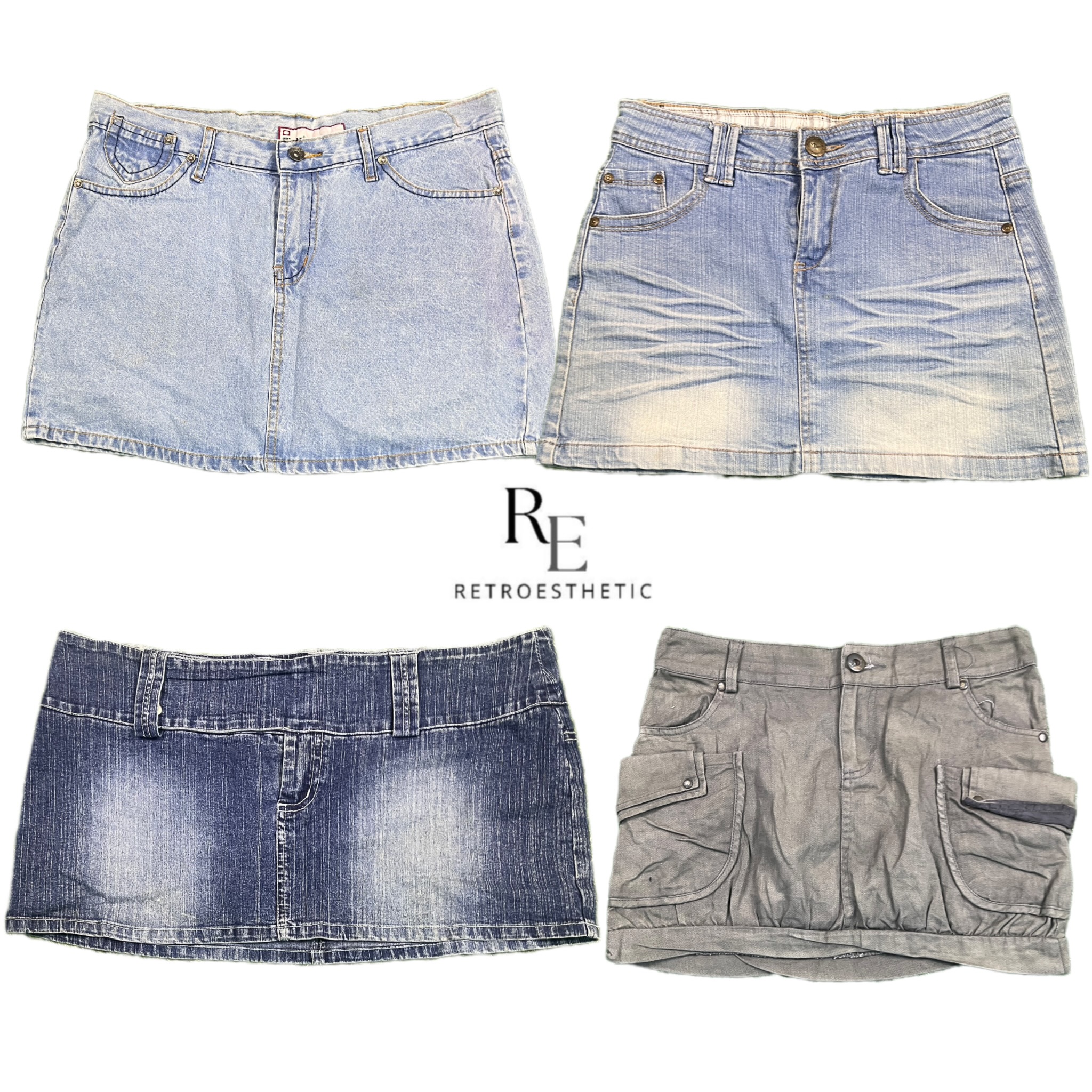 Jupes en denim micro mini Y2K Britney Era Fille RE-2698