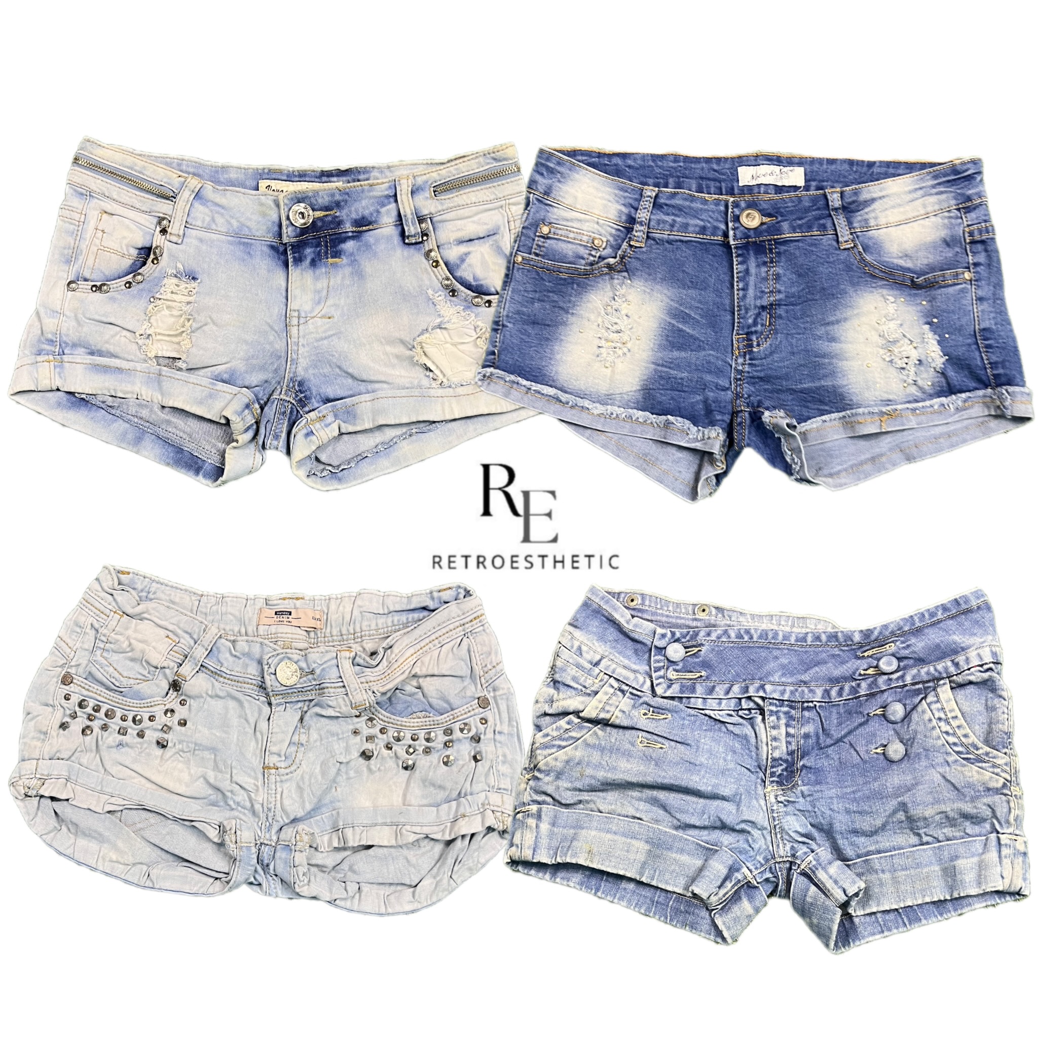Y2K Edgy Girl Denim Hot Shorts RE-2699