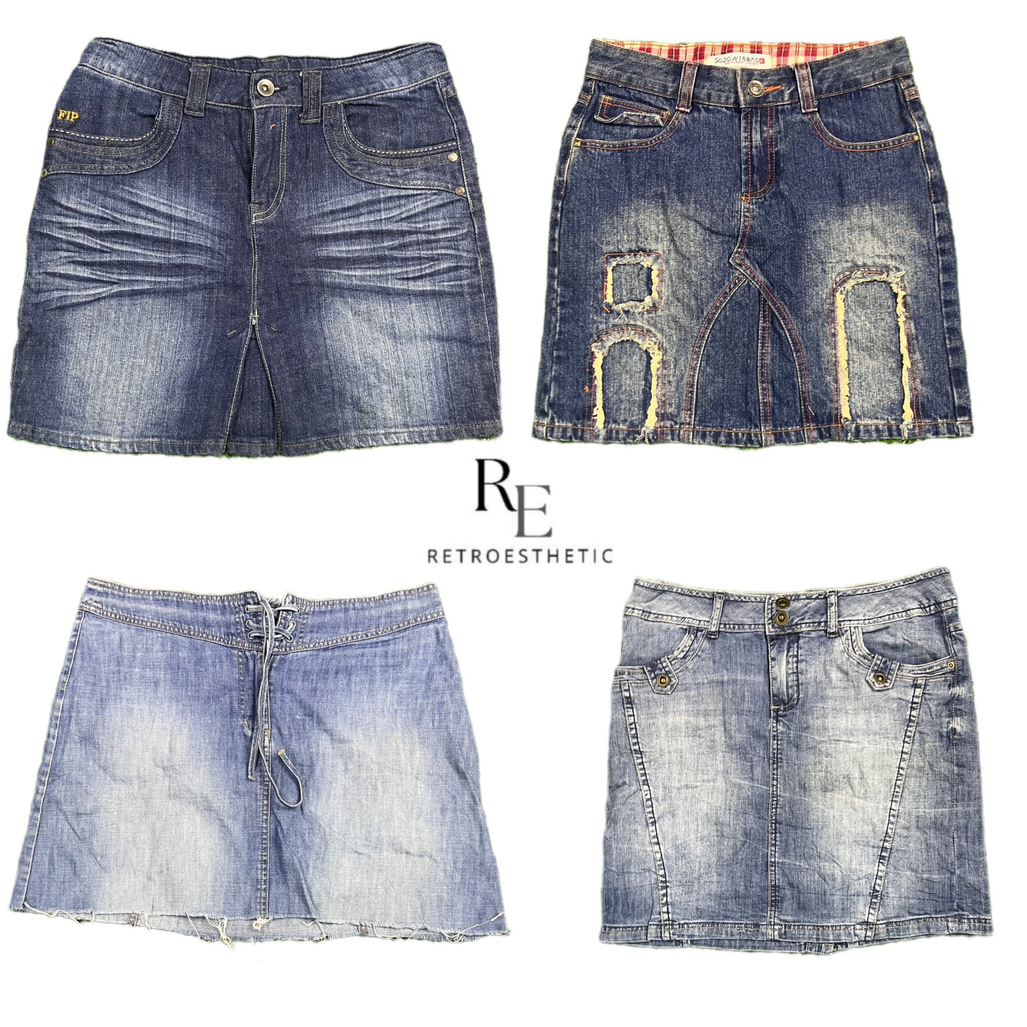 Y2K IT Girl Denim Midi Skirts RE-2701