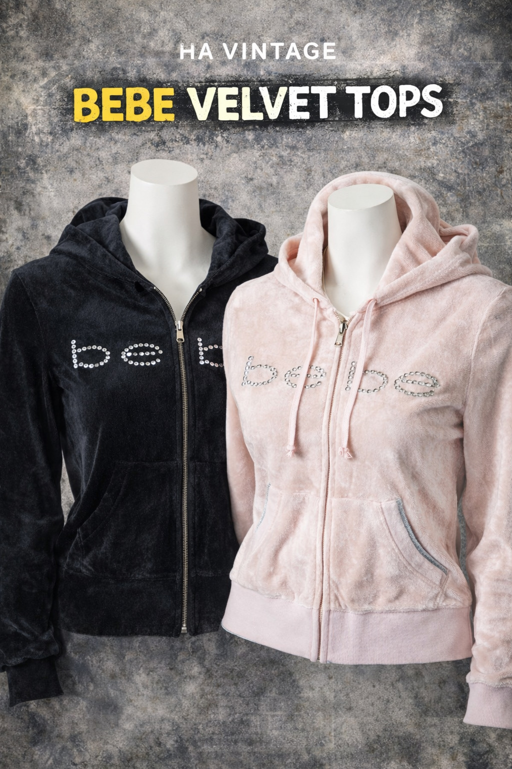 Premium Bebe Velour Hoodie Tops