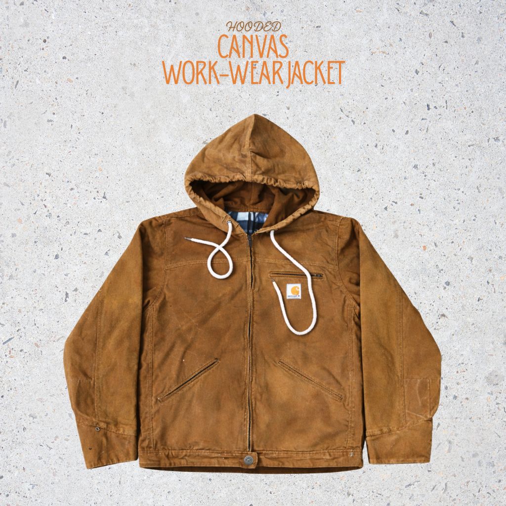 アップサイクルド カーハート フード付き キャンバス ジャケット | 最小発注数 20個