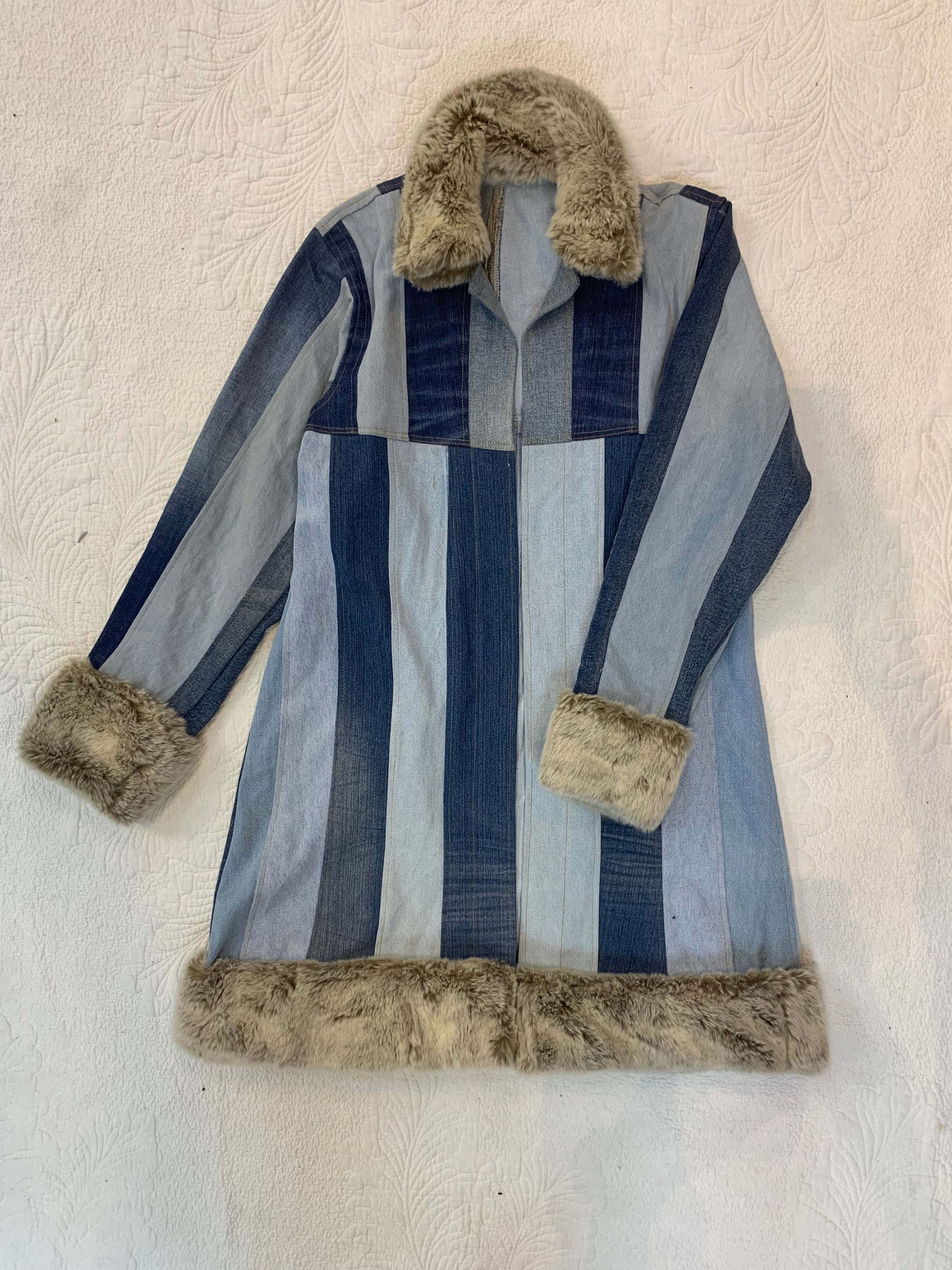 Upcycle Denim Afghan Coat