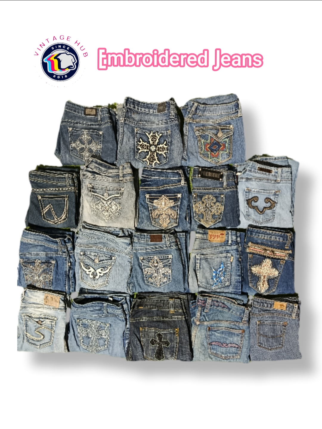 Y2K bestickte Jeans