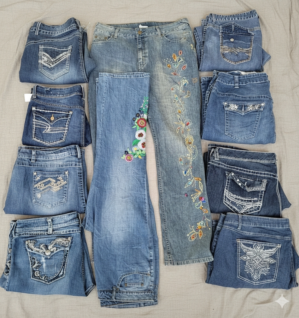 オーバーサイズデニムブーツカットジーンズ (LJ-36)