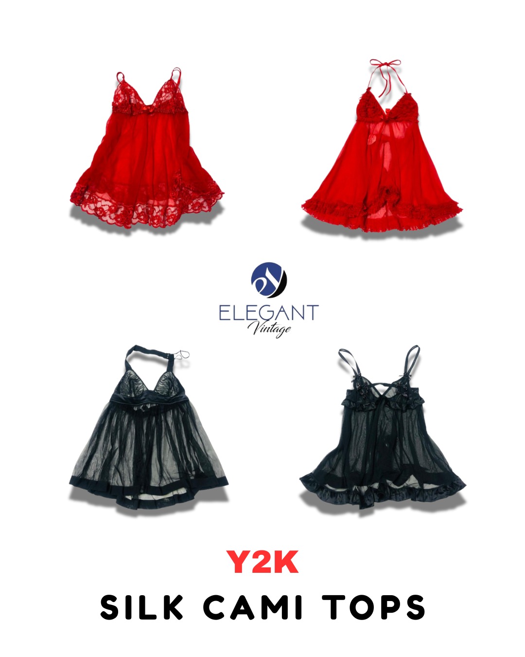 Y2K Silk Cami Tops - EV1778