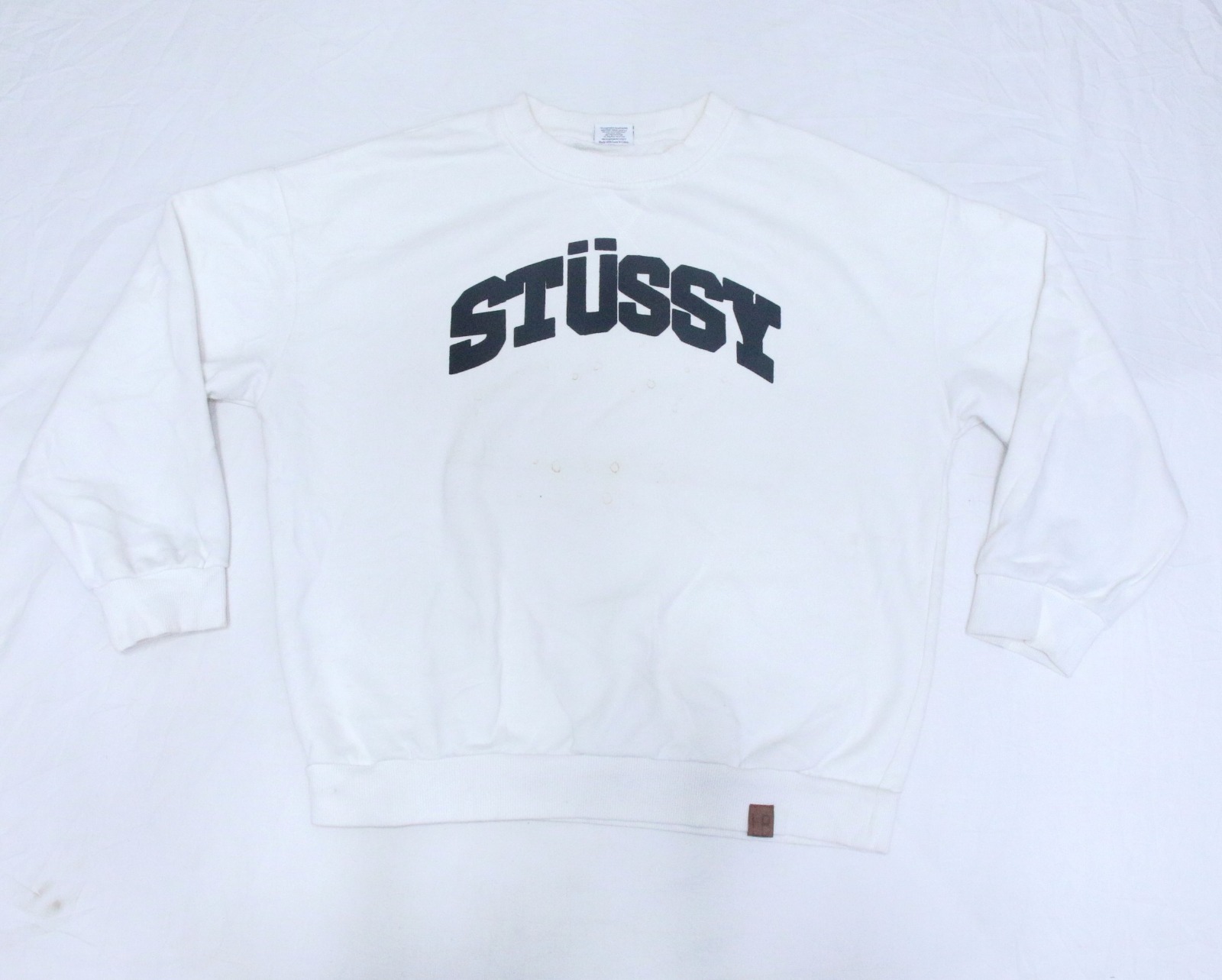 CR1096  Rework Style Stussy-Inspired Print Sweatshirt