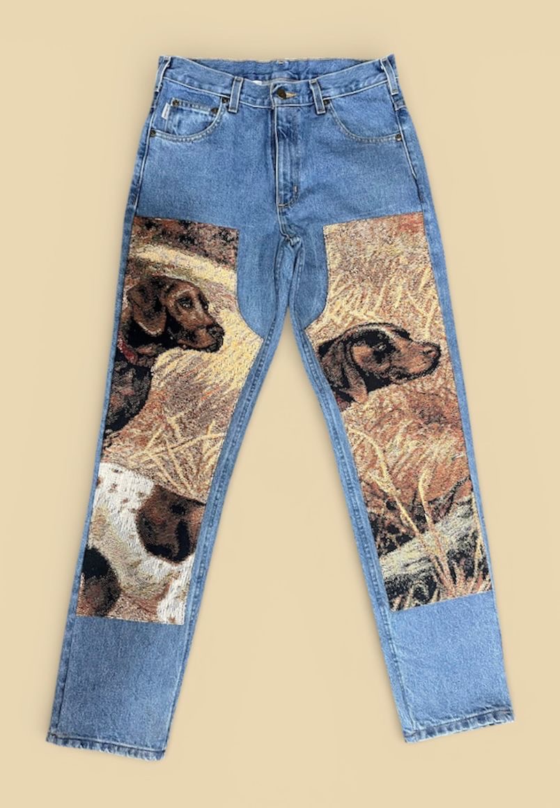 Fs-59 Upcycled Carharrt double knee pant with tapestry