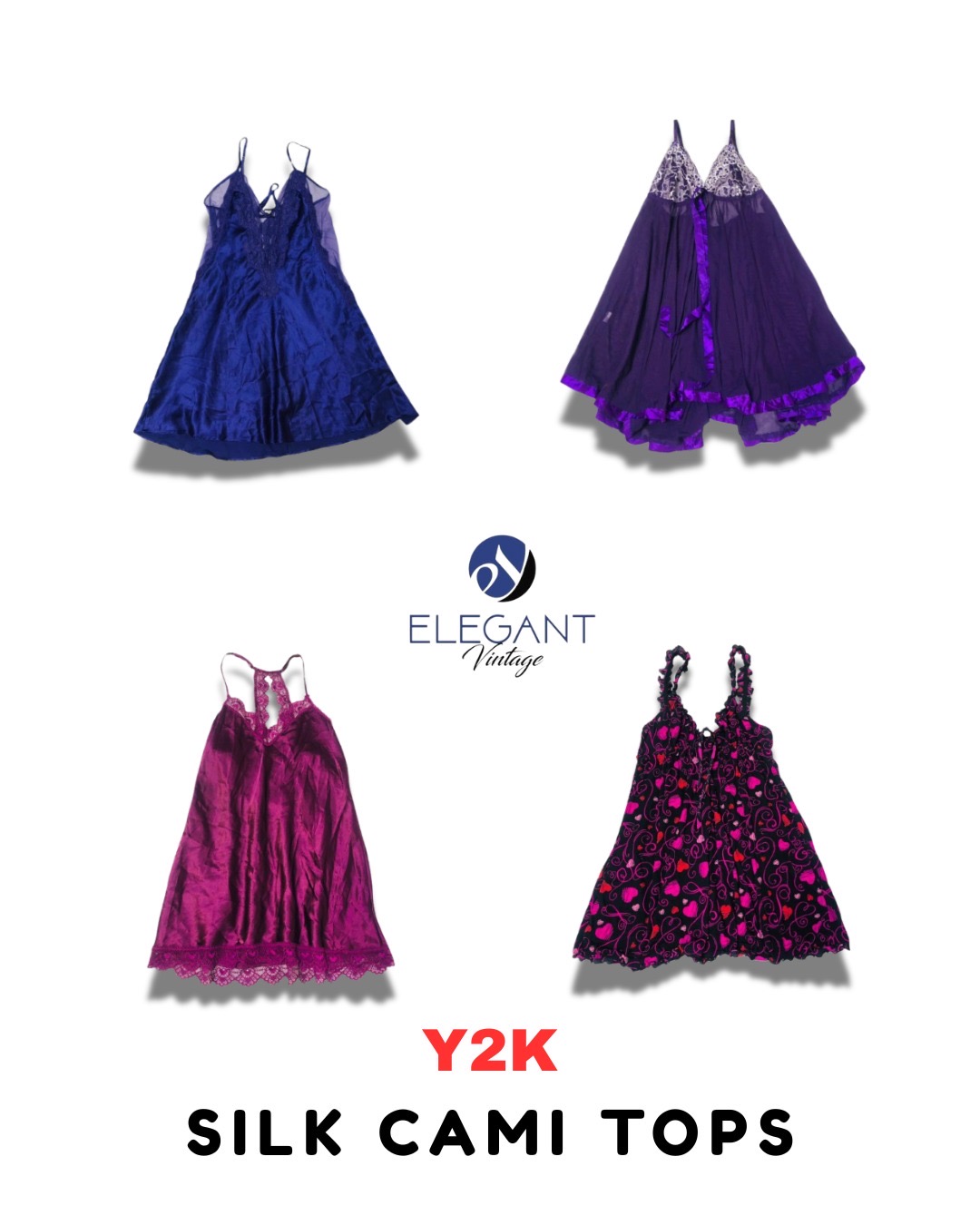 Y2K Silk Cami Tops - EV1797