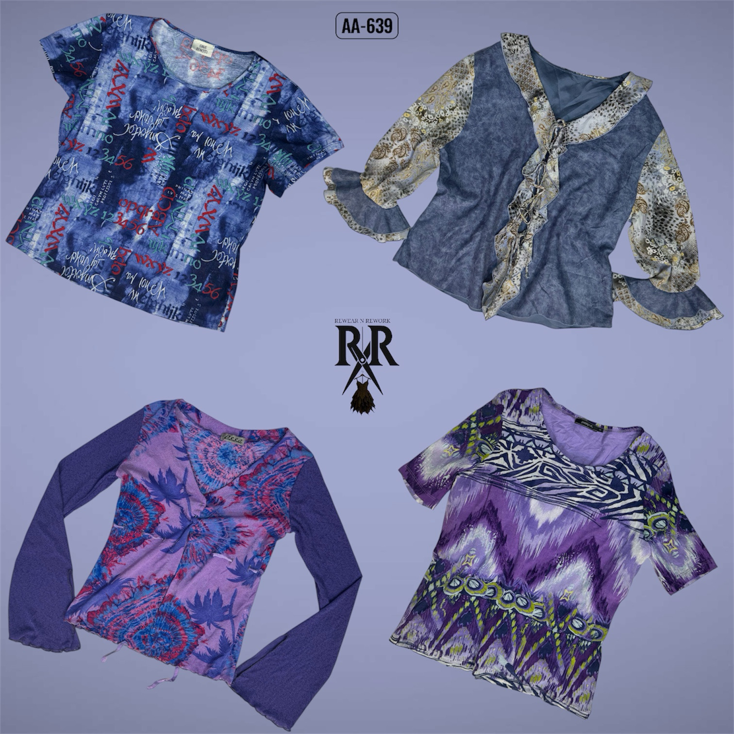 Y2K Blue Hour Mix Tops (AA-639)