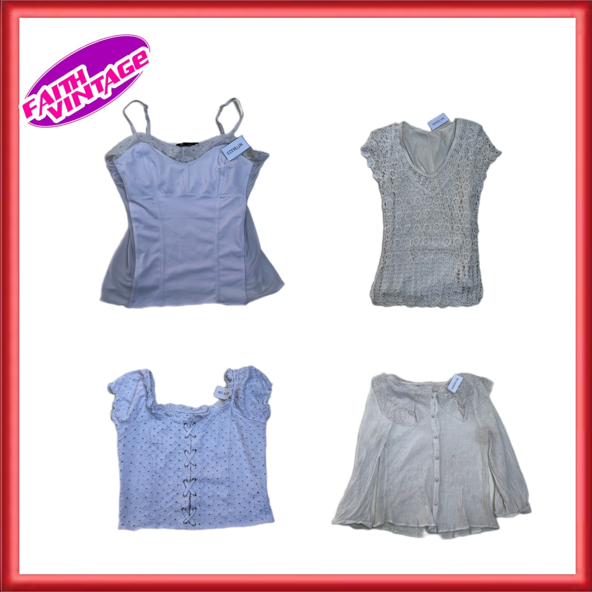 Obsessed White Tops Skirt and Dress Mix bundle(FV-298)