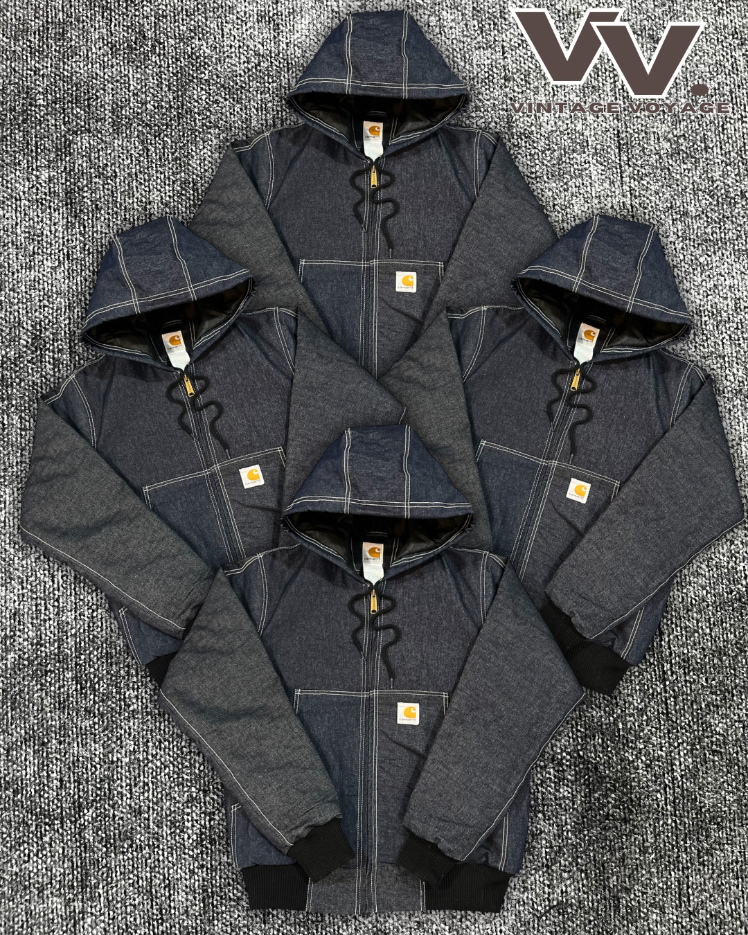 Veste active en denim blanc à coutures Carhartt retravaillées #2126