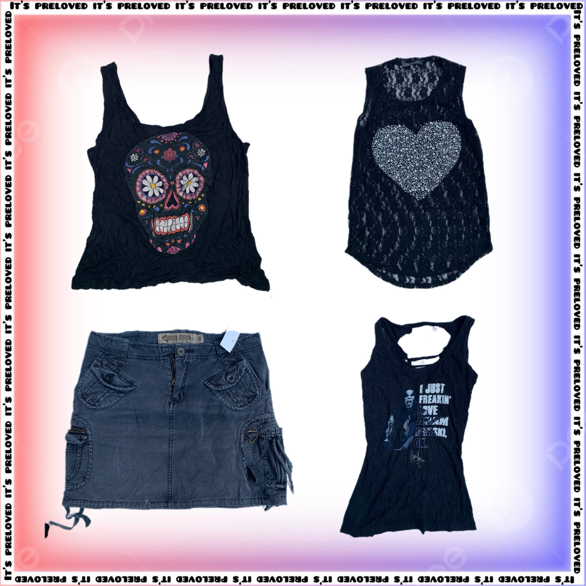 Y2Kパーティガールセット - トップス、ドレス、スカート (SS-1798)