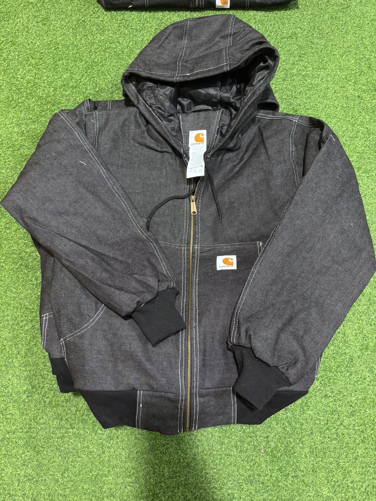 リワーク スタイル カーハート ブラック デニム (W/S) フーデッド。