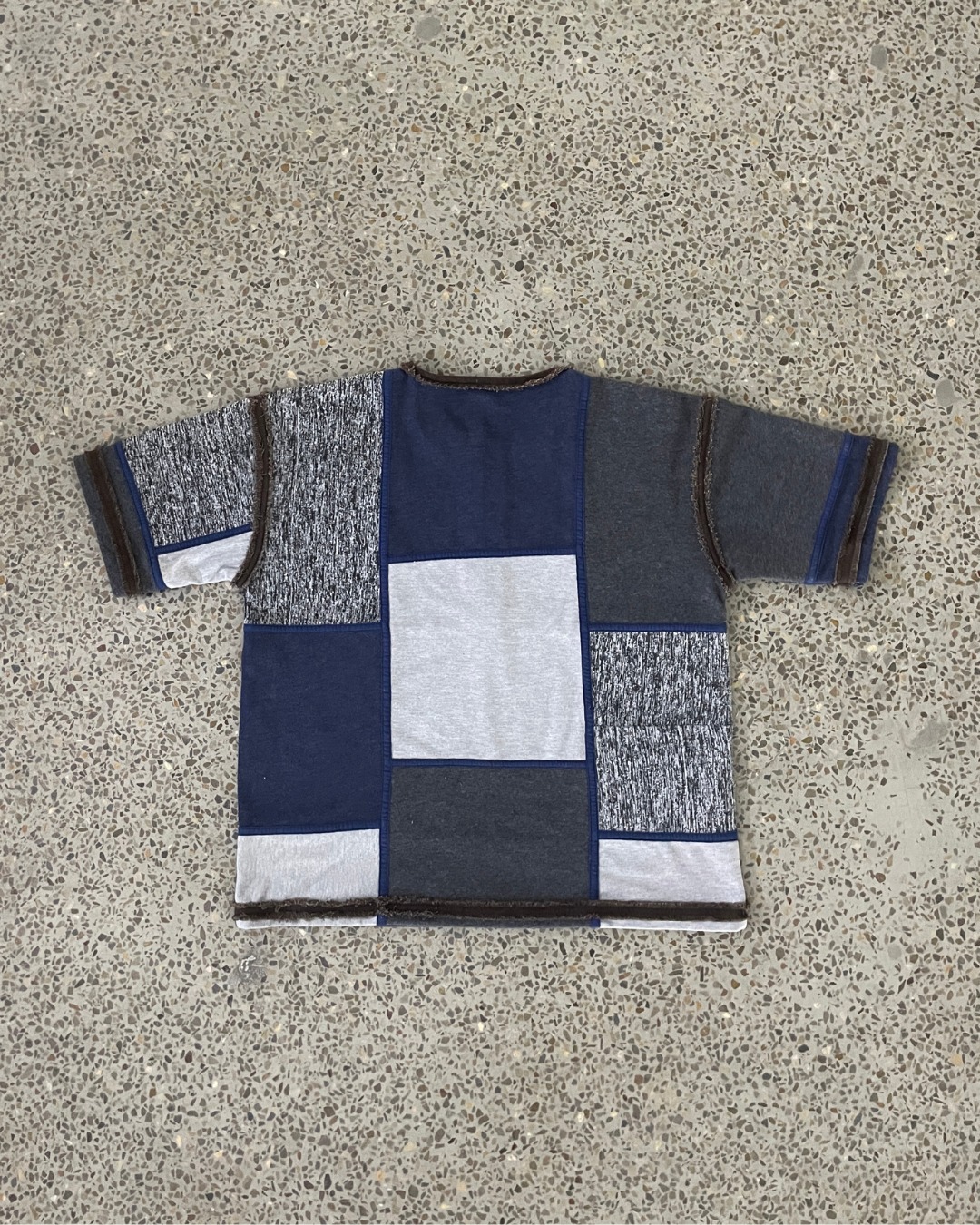 Upcycled Patchwork Henley Tee