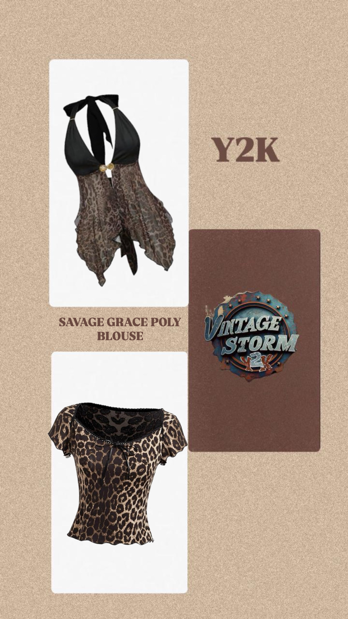 Y2K Savage Grace Poly Blouse