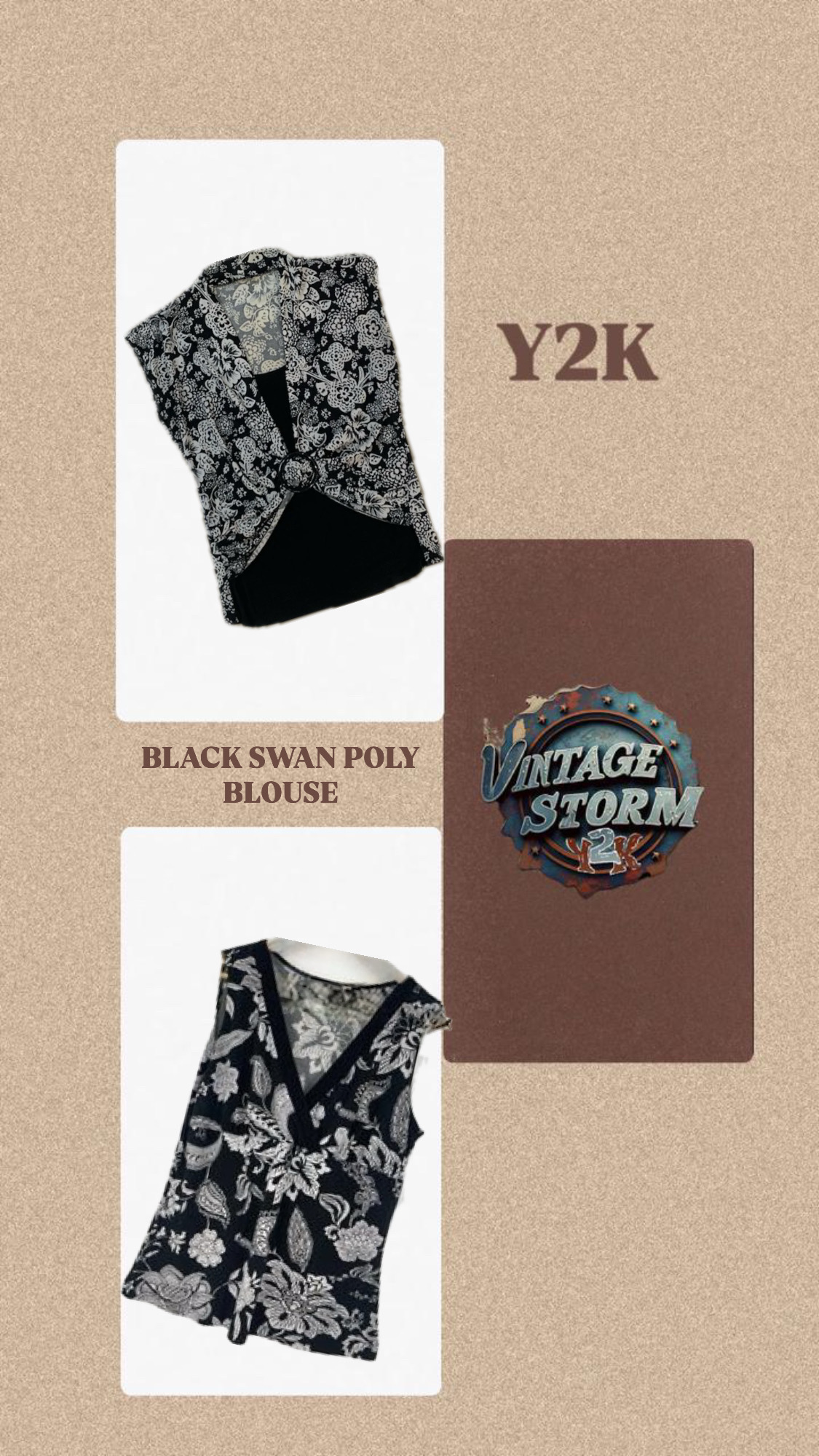 Blouse poly noire Black Swan Y2K