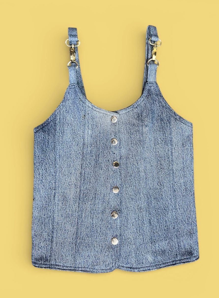 Fs-61 Upcycled denim halter top