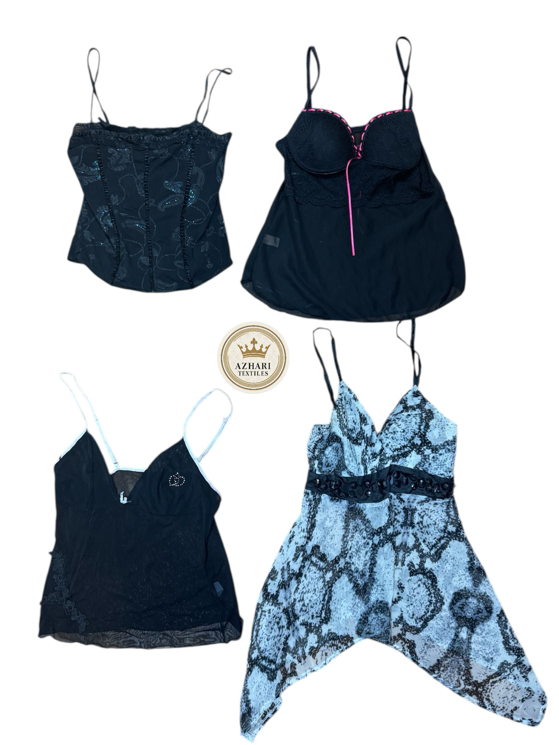 Tops camisoles noires Y2K 10 pièces à 279