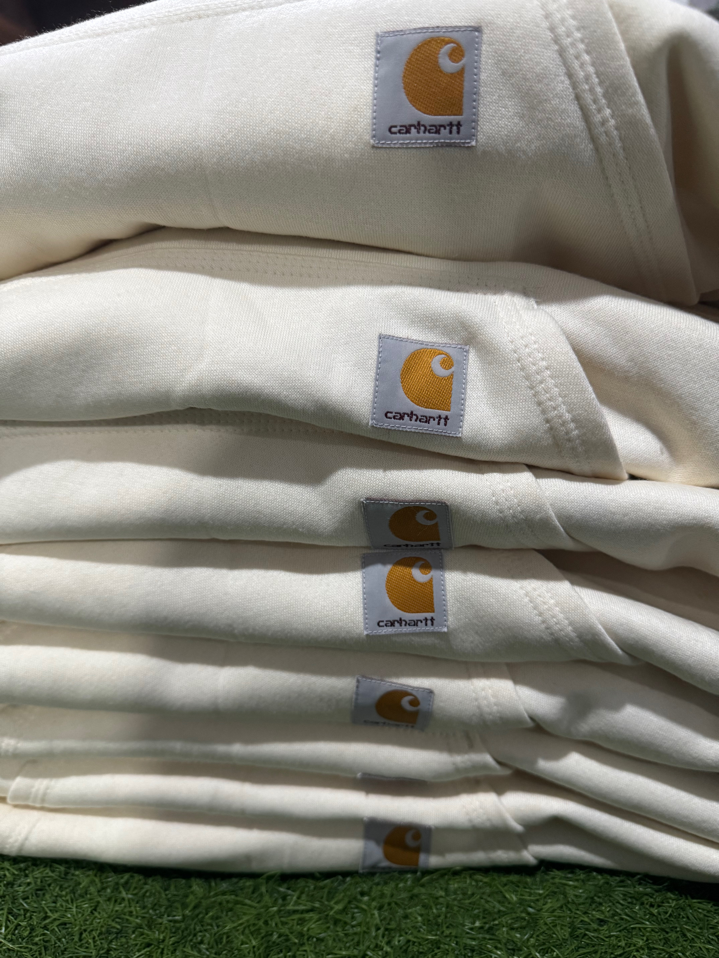 Rework style cream carhartt hoodies