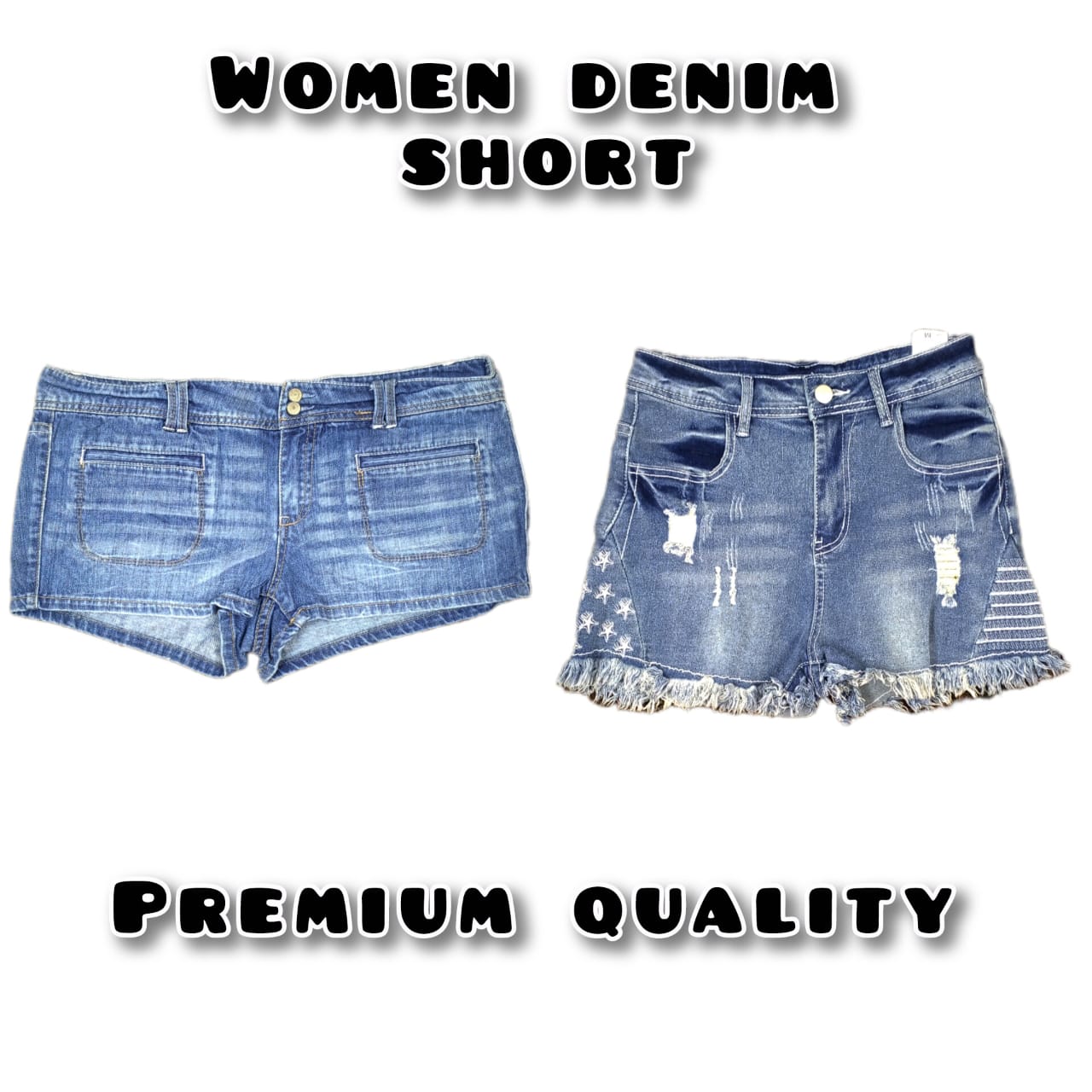Short en denim mini micro pour femmes