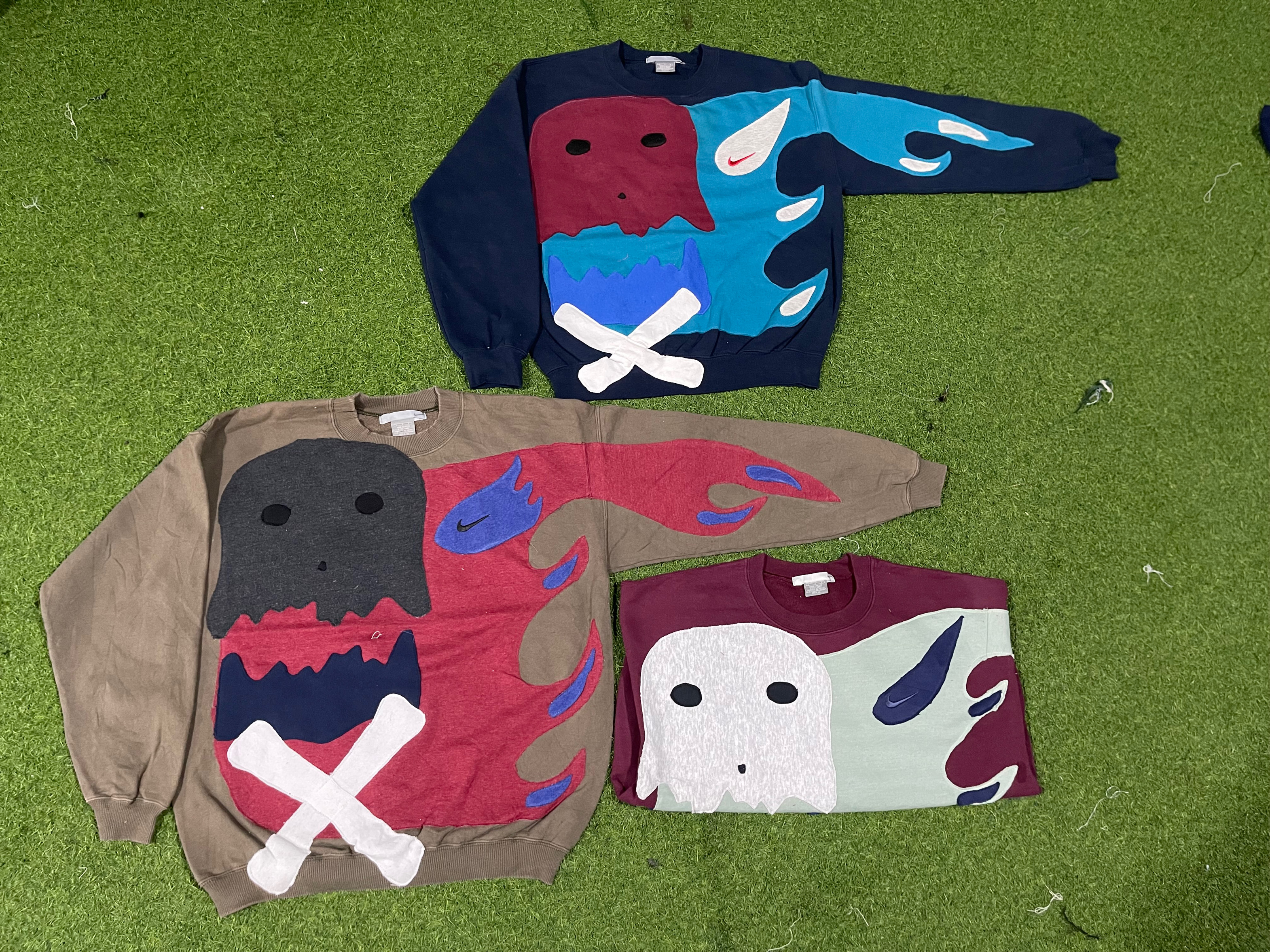 Skeletons rework style Nike sweatshirt