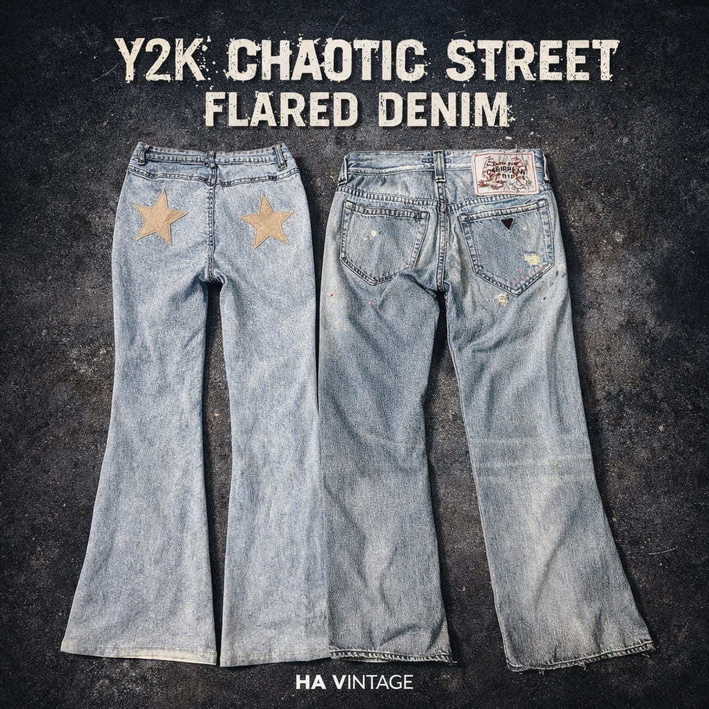 Y2K Chaos Street Flared Jeans