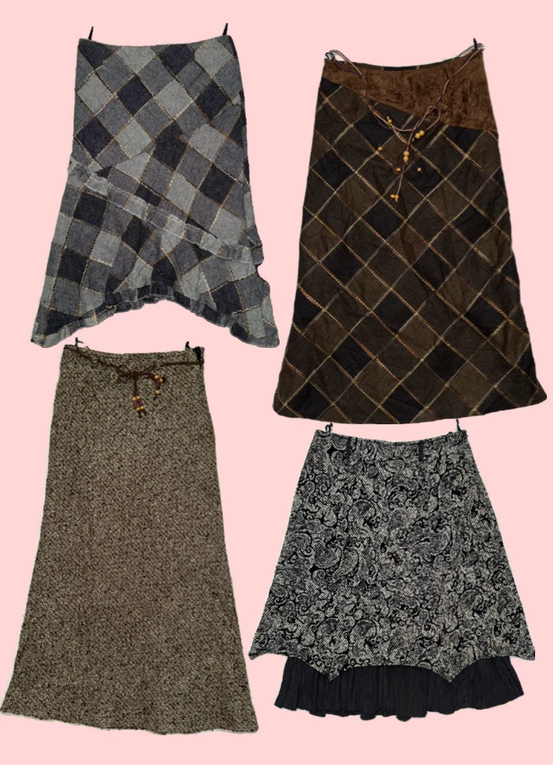 Y2k checkered winter skirts mix