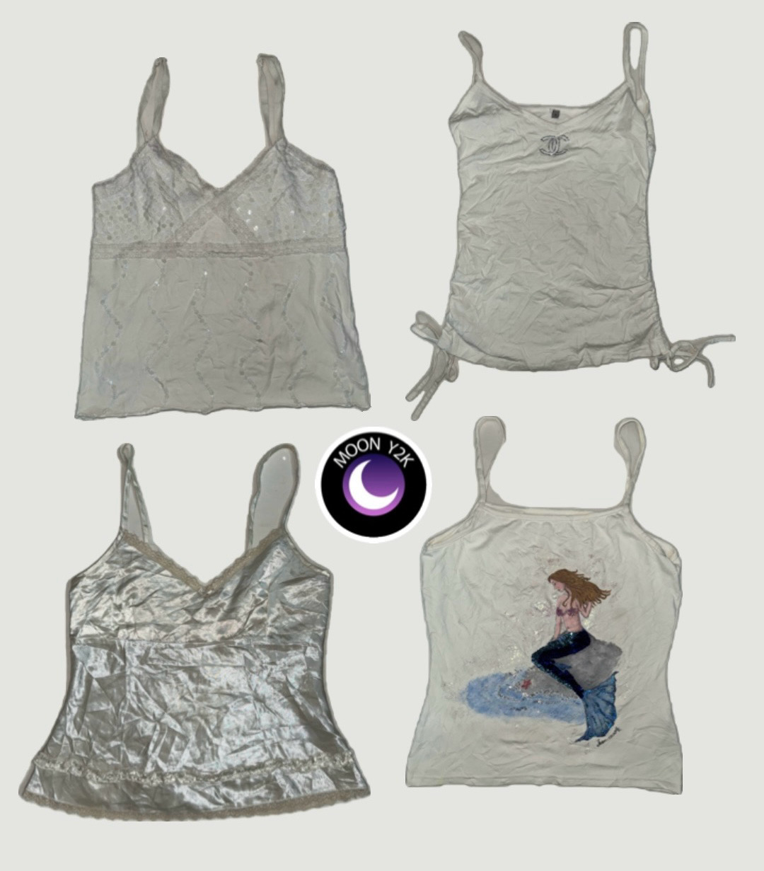 Y2k cottage core White Cami tops (M-935)