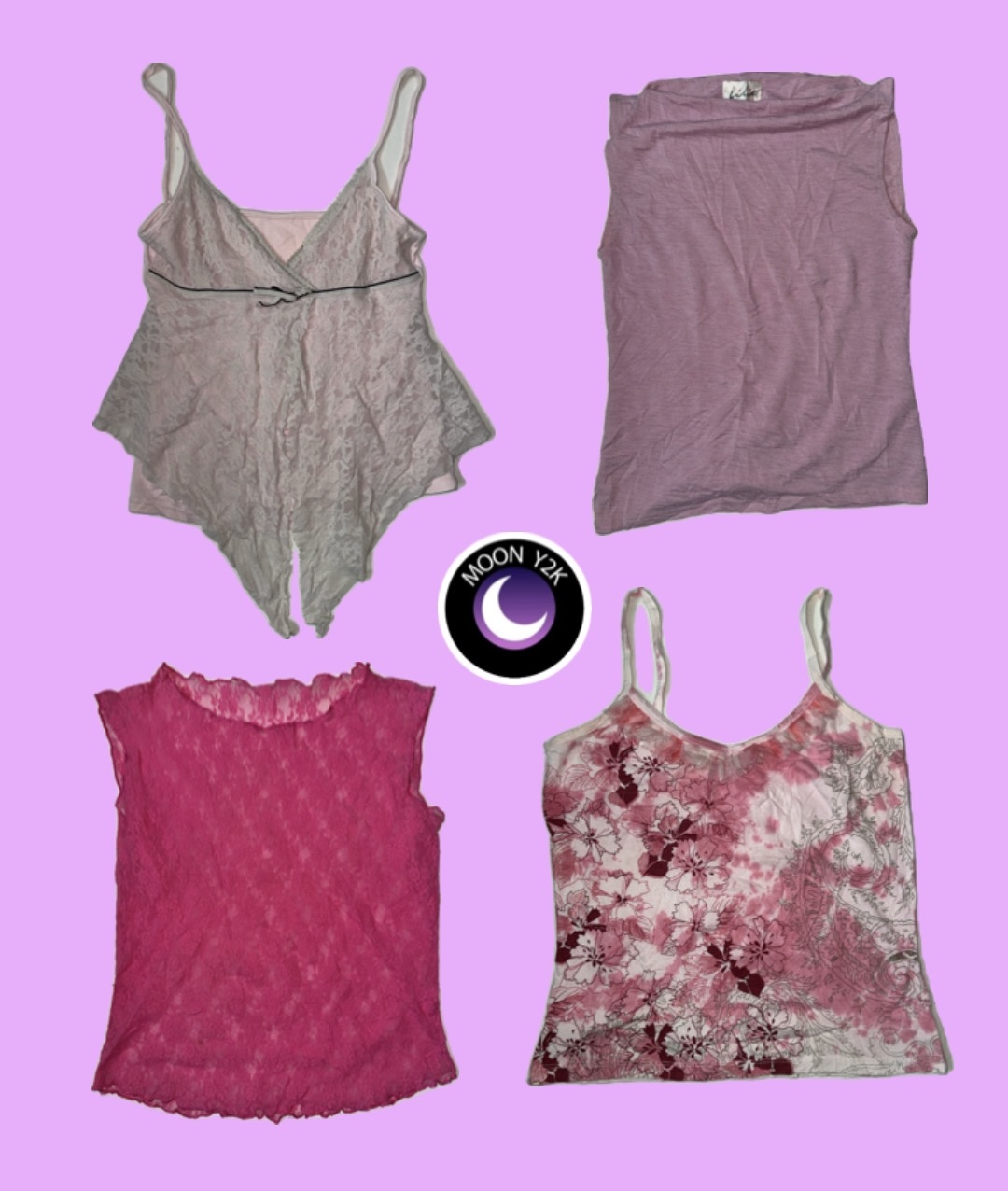 Y2k All about pink cami tops mix (M-936)