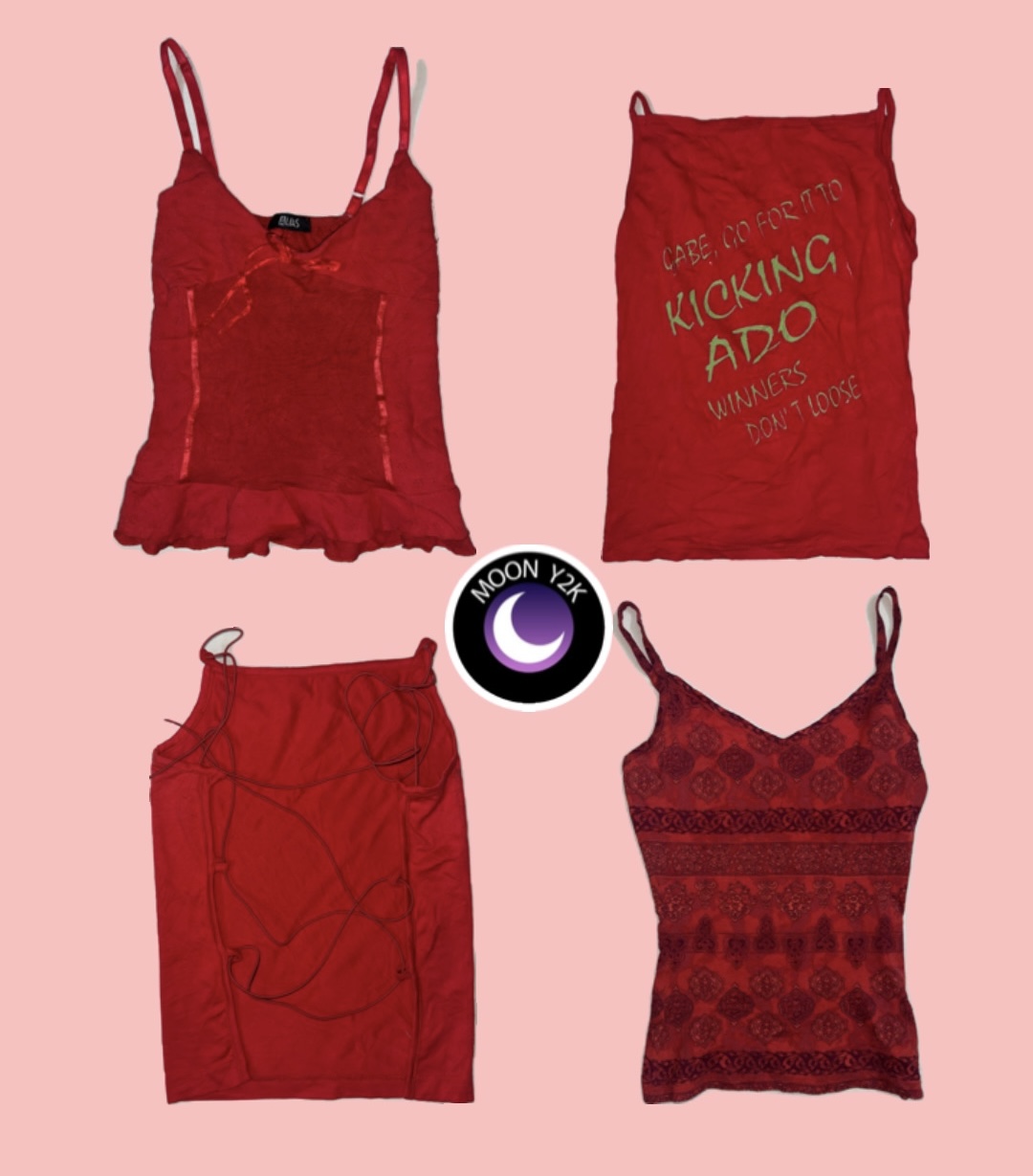 Y2k Romantic Red Date Night cami tops (M-938)