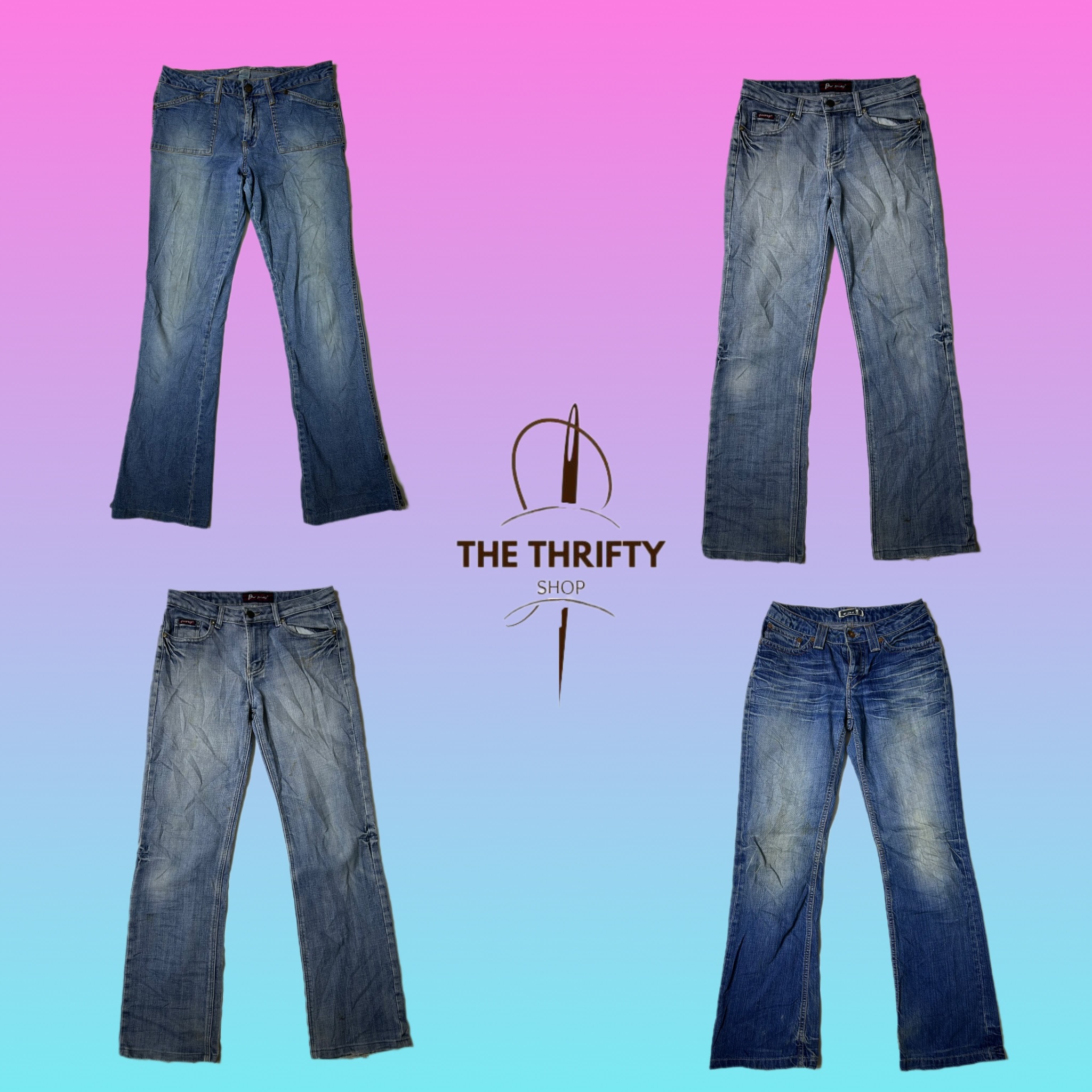 Y2k Unique Denim Flared jeans (SU 290)