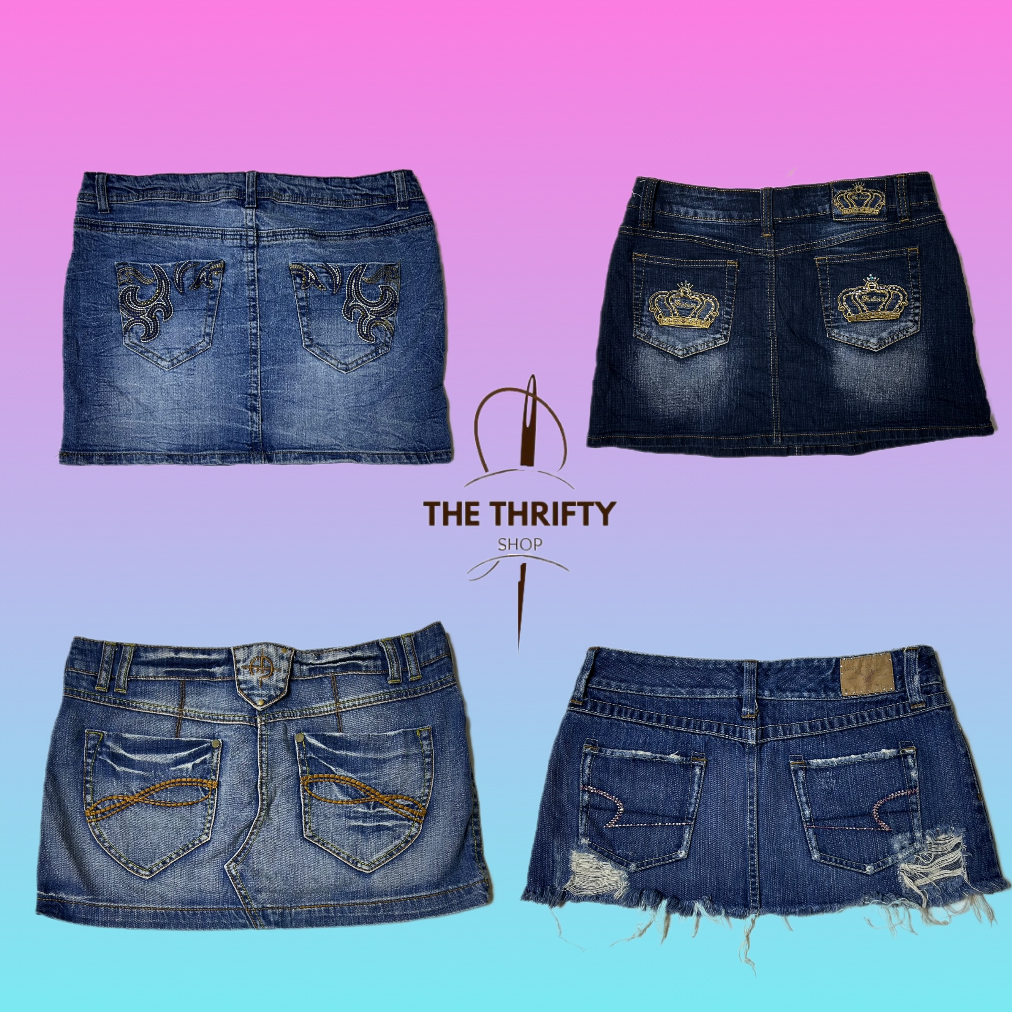 Y2K Paris Hilton Era Denim Mini Skirts (SU 292)