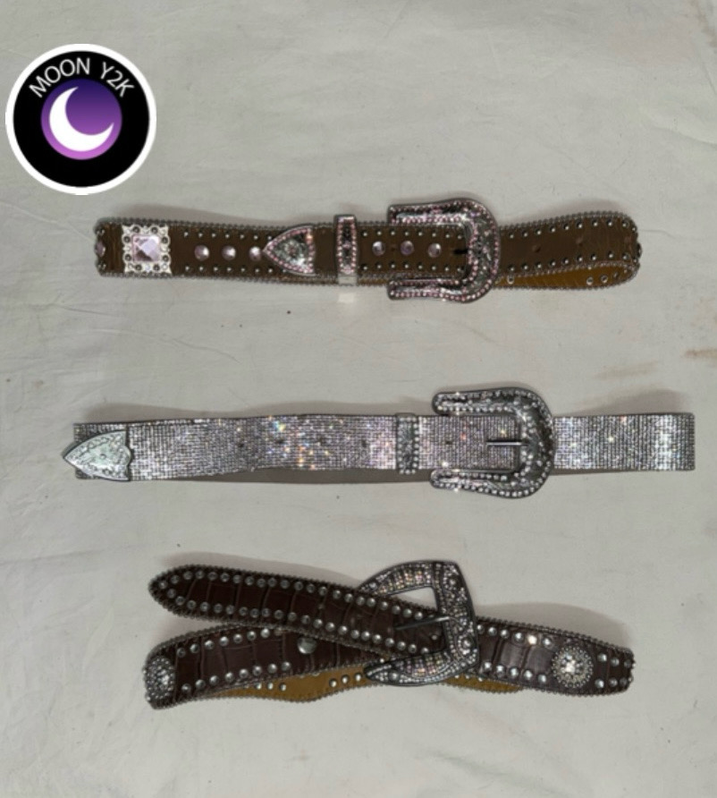 Y2k Studded Bling Disco Belts mix