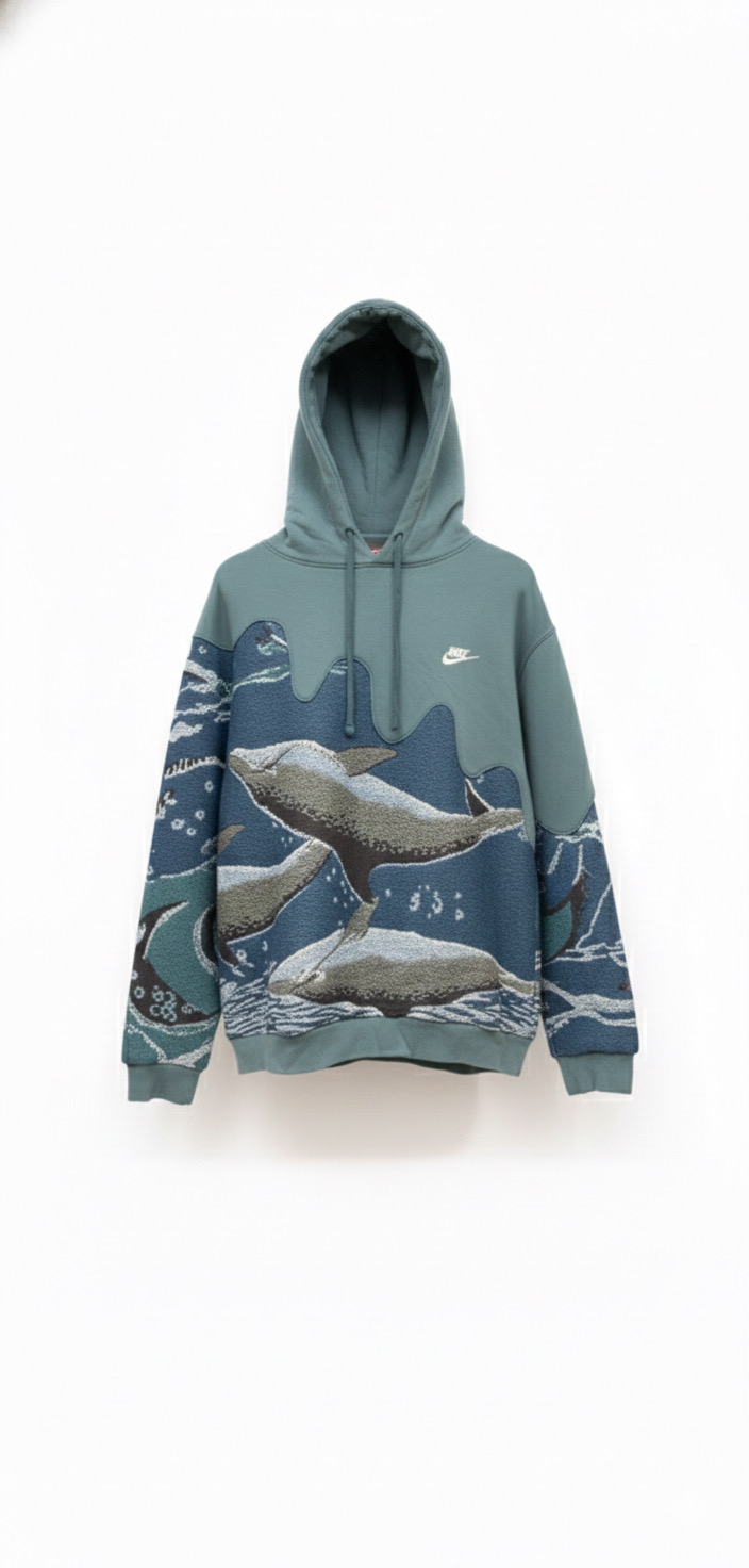 タペストリーでアップサイクルしたブランドのフーディ