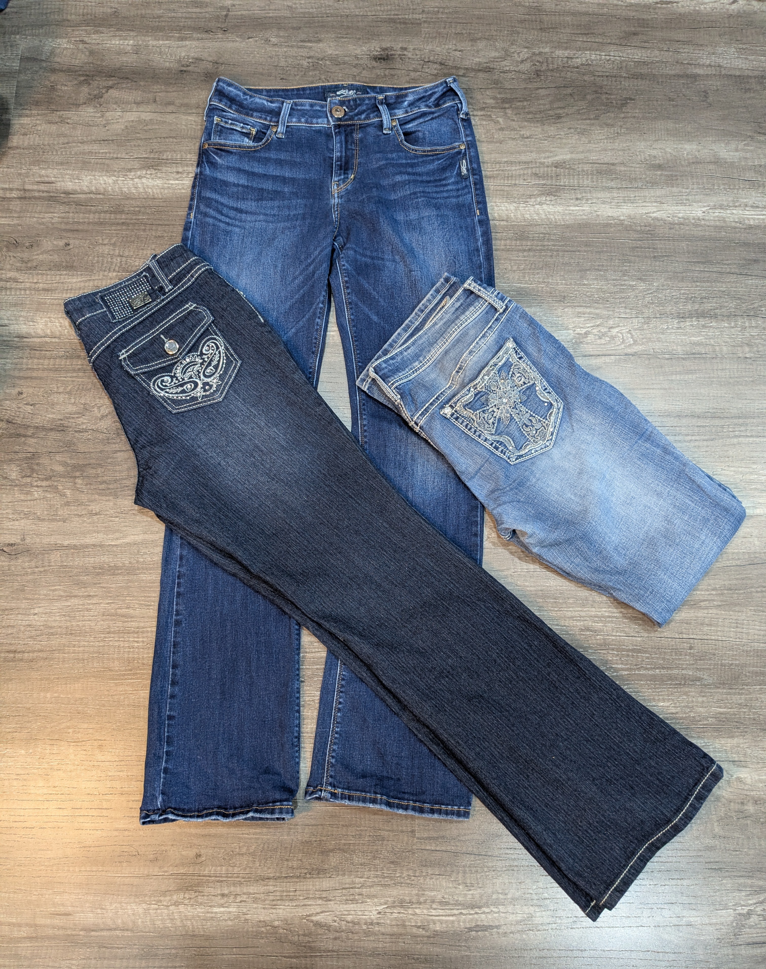 1896 - Unbranded Embroidery Flare Jeans