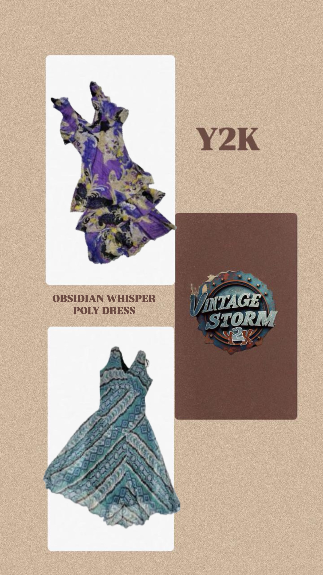 Y2K Obsidian Whisper Poly Dress