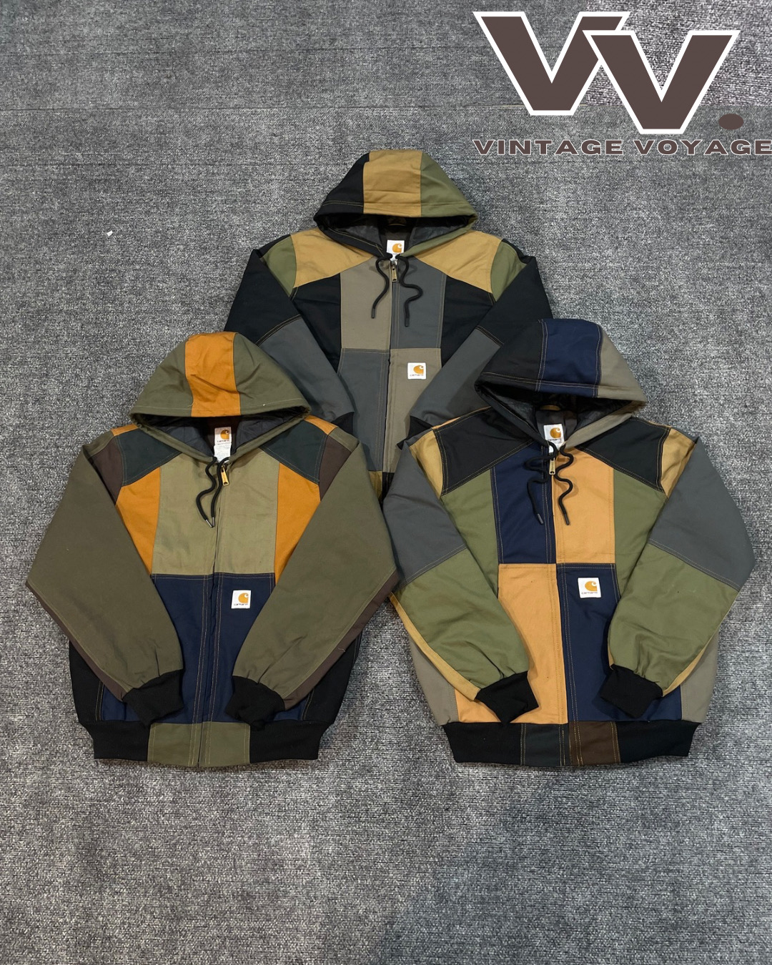 Veste à capuche patchwork style retravaillé Carhartt #5126