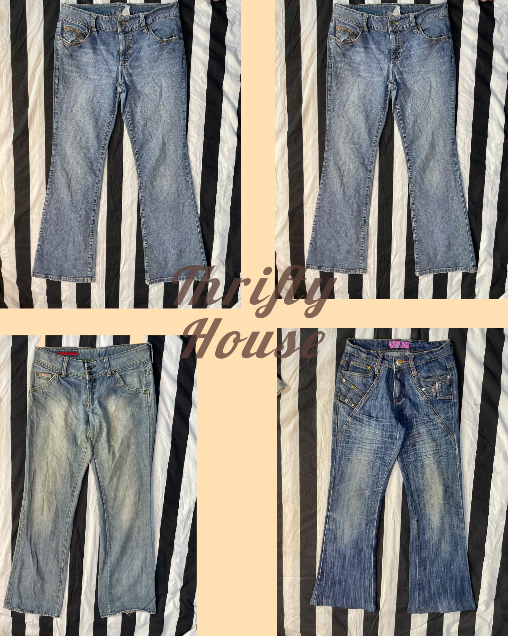 Y2k Flared Denim Jeans(TH/046)