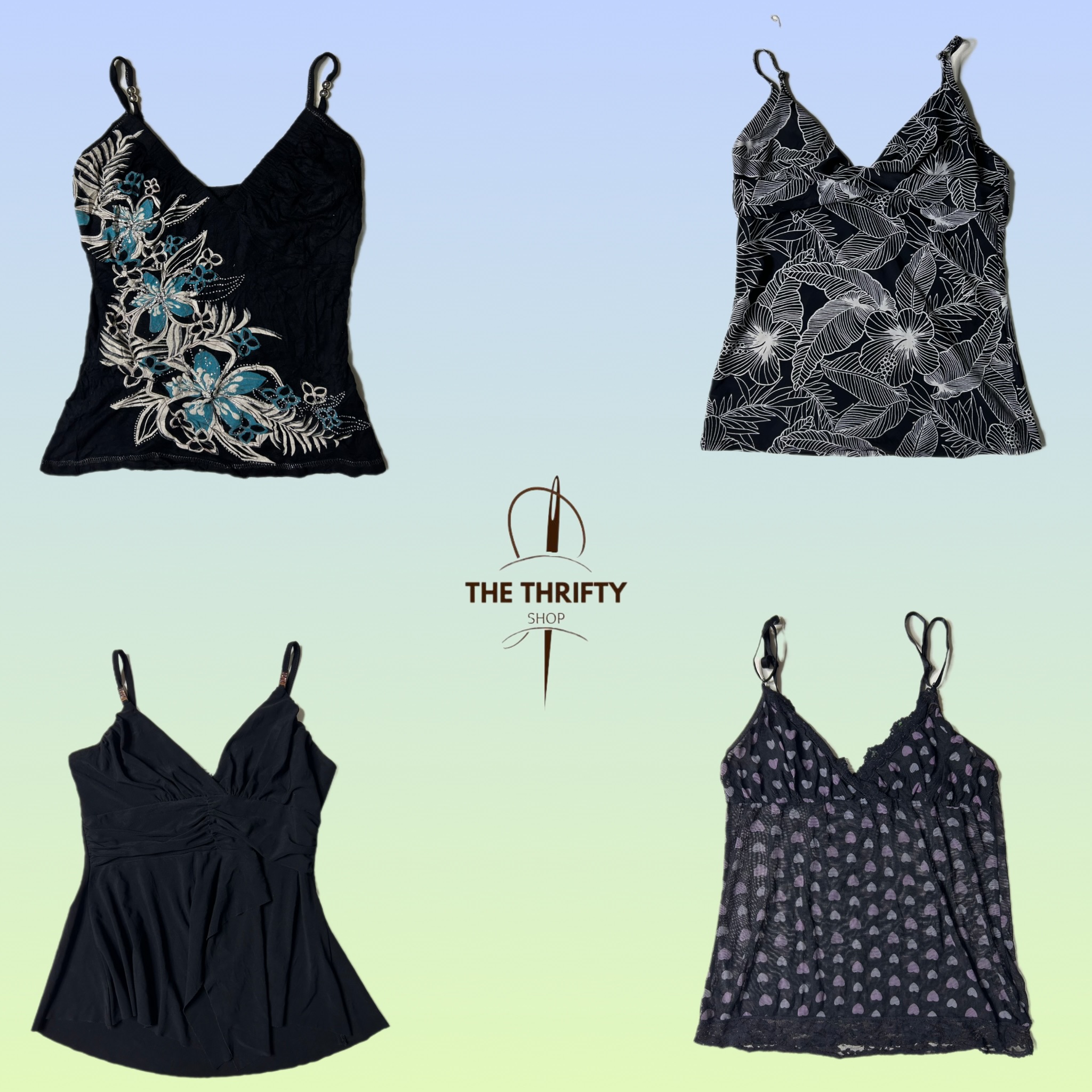 Y2k Black gothic cami tops (SU 304)