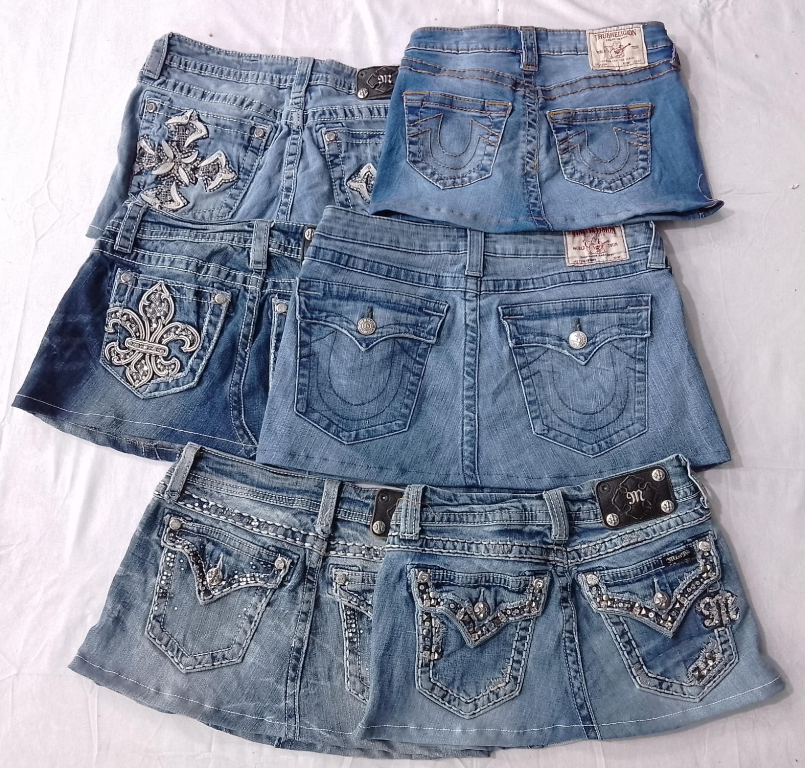 CR5812 アップサイクルされたトゥルーリリジョンとミスミスのスカート