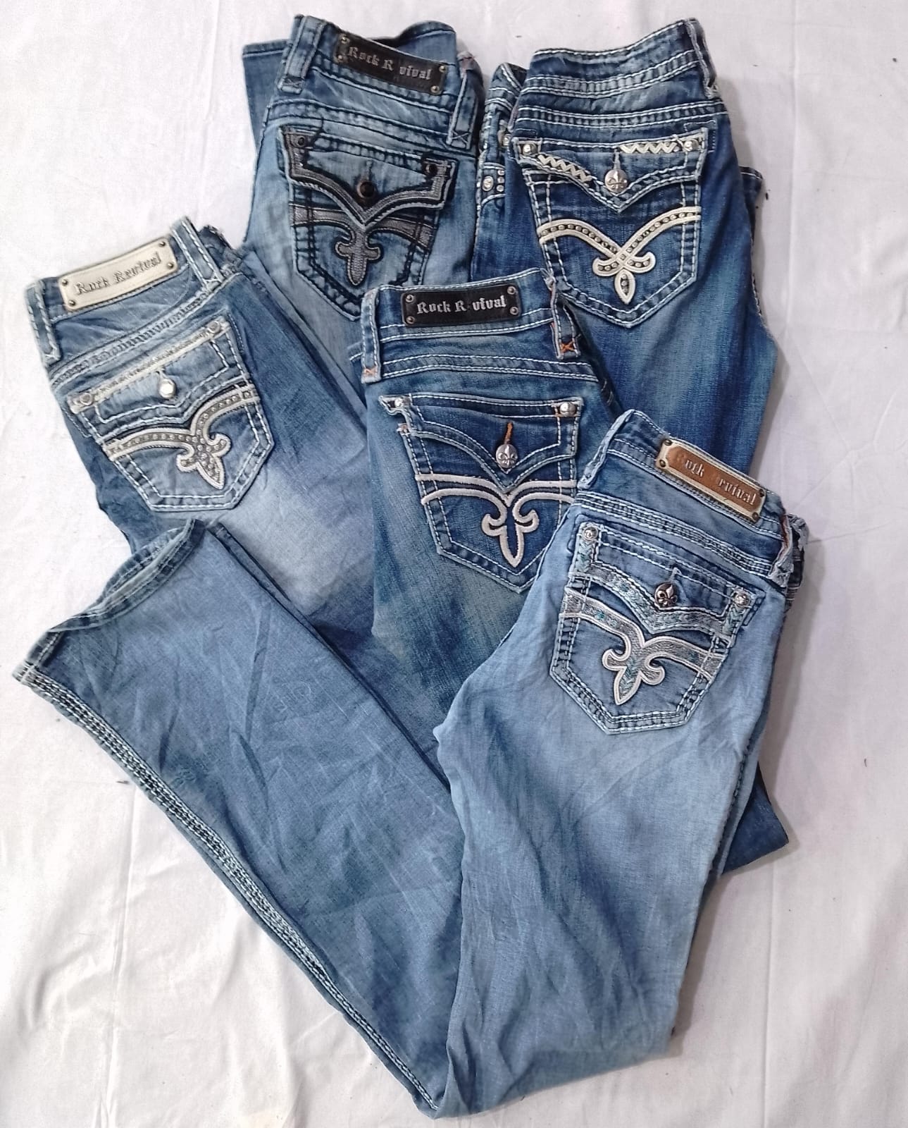 CR5813 Rock Revival フレアジーンズ